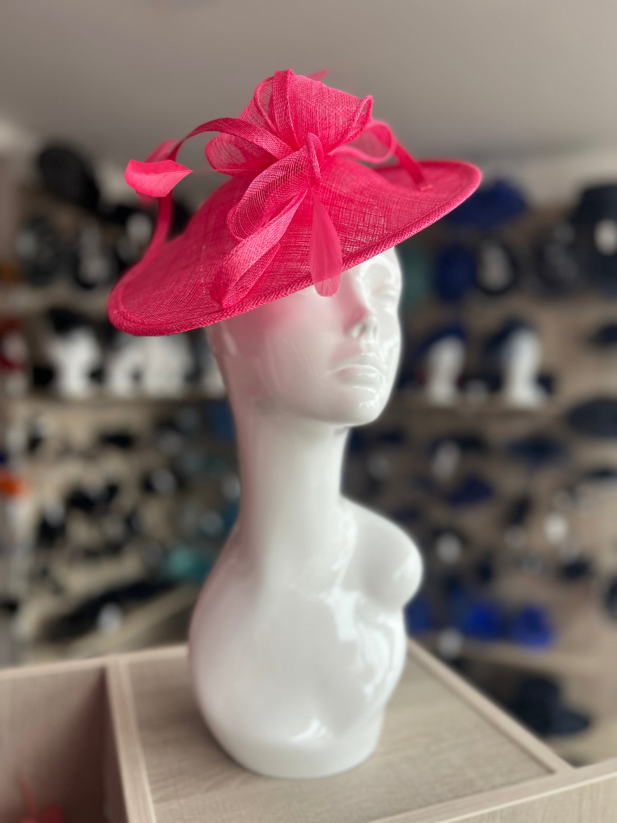 Cerise Teardrop Disc Fascinator-Fascinators Direct