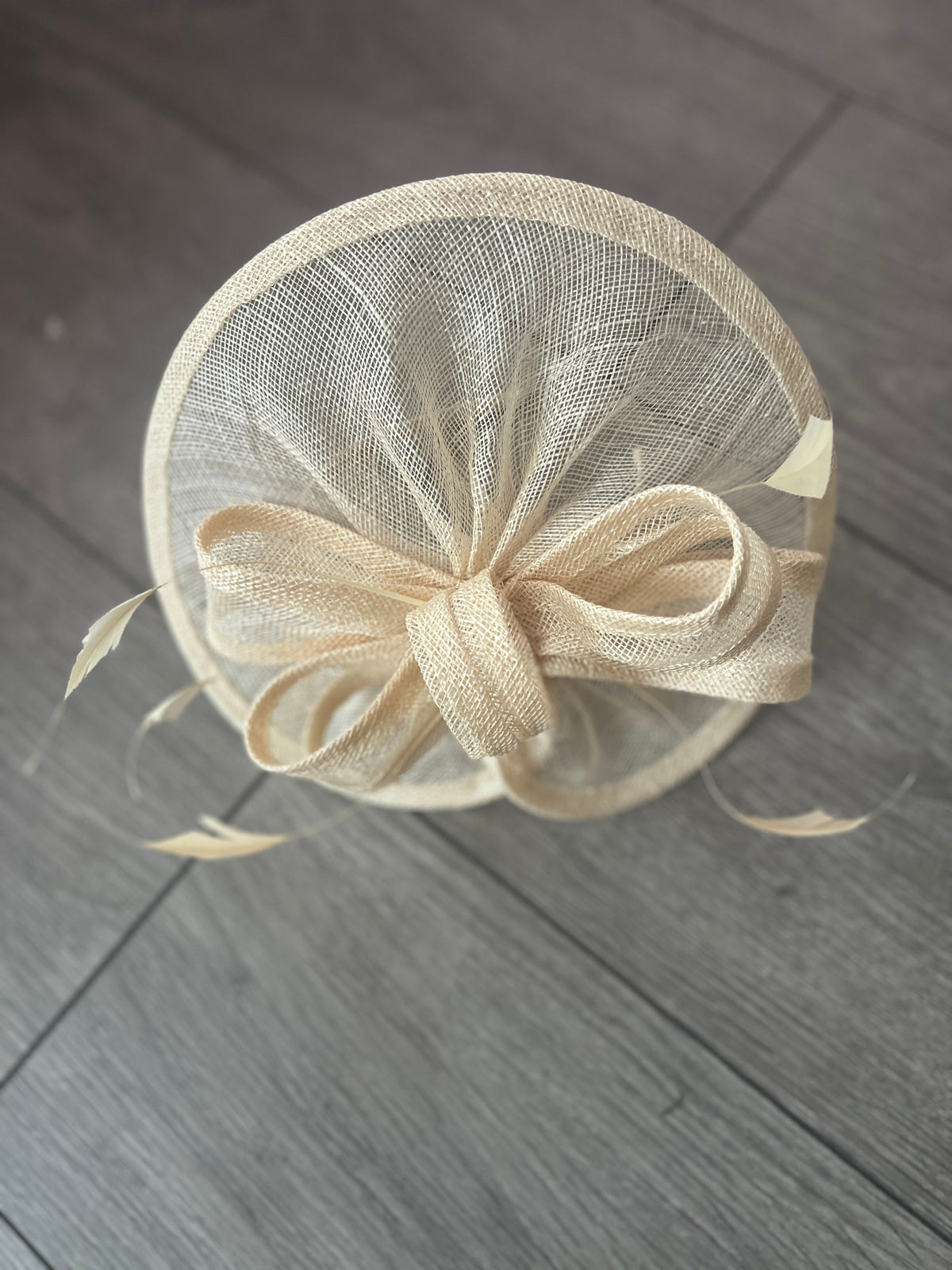 Champagne Curved Disc Fascinator-Fascinators Direct