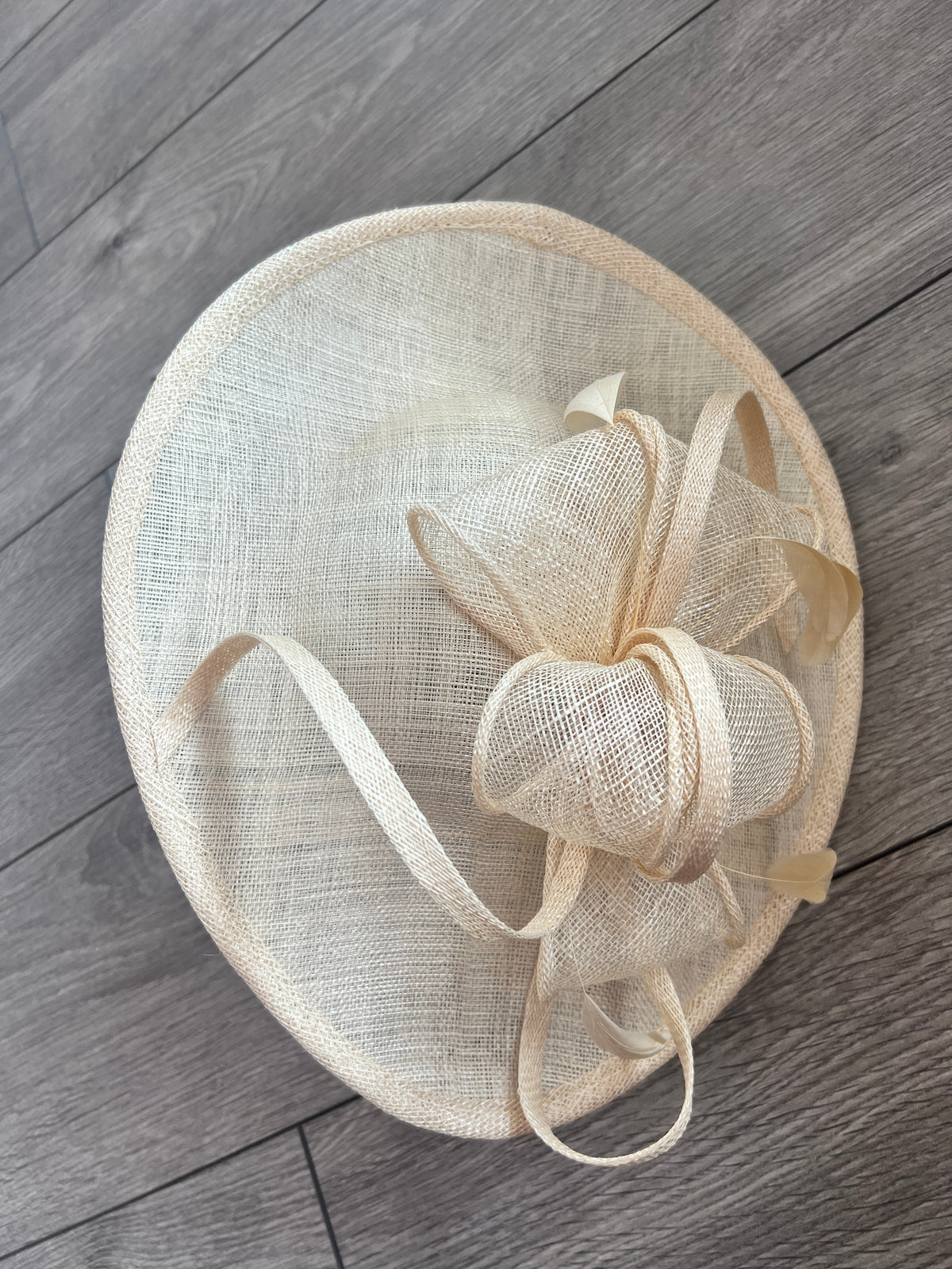 Champagne Teardrop Disc Fascinator-Fascinators Direct