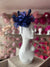 Chiffon Flower Metallic Navy Fascinator Headband-Fascinators Direct