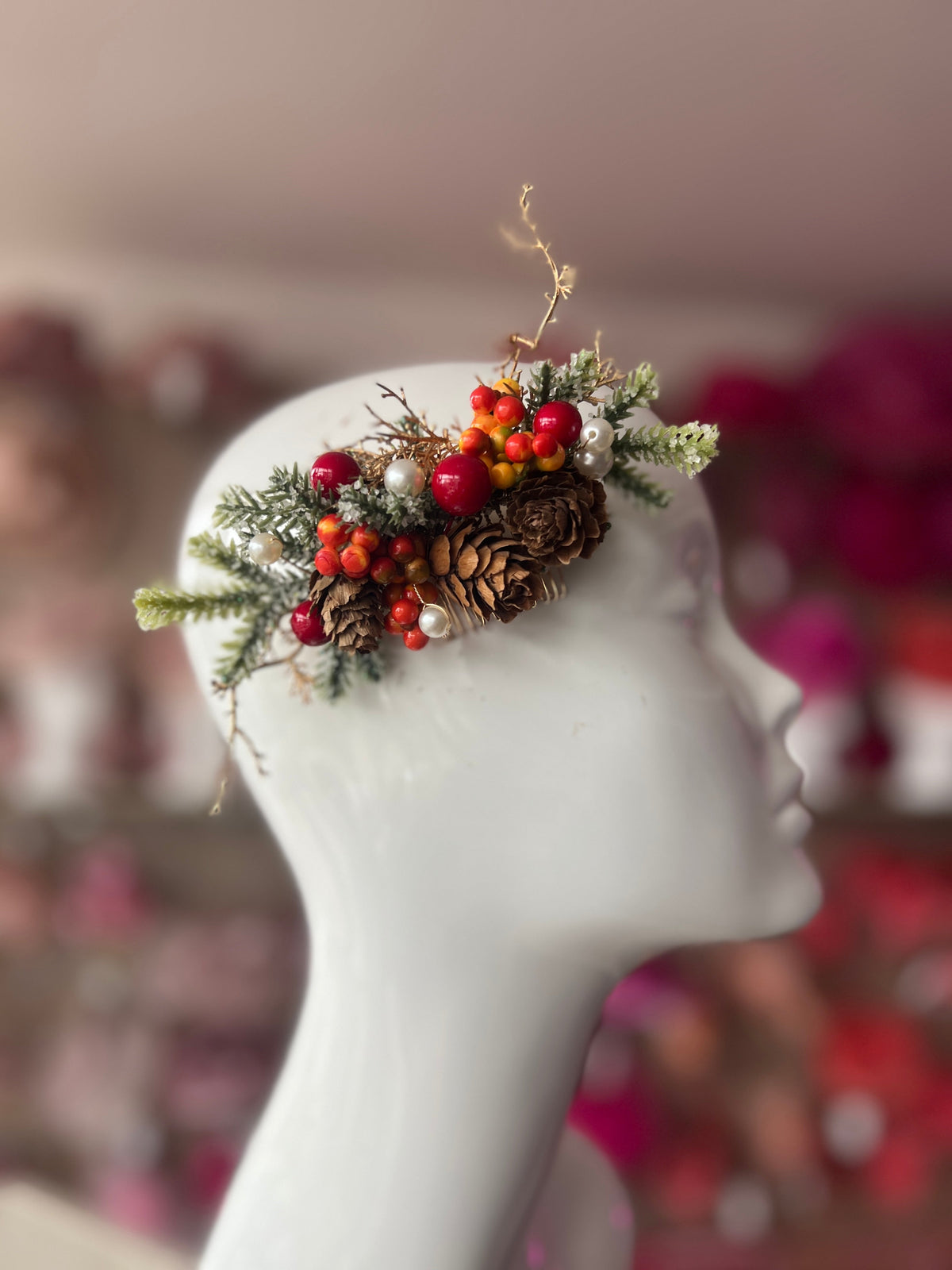 Christmas Winter Wedding Hair Comb-Fascinators Direct