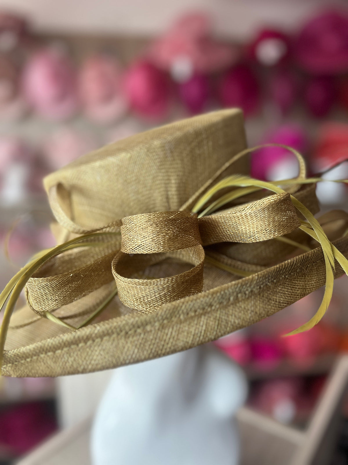 Classic Sinamay Antique Bronze Wedding Hat-Fascinators Direct