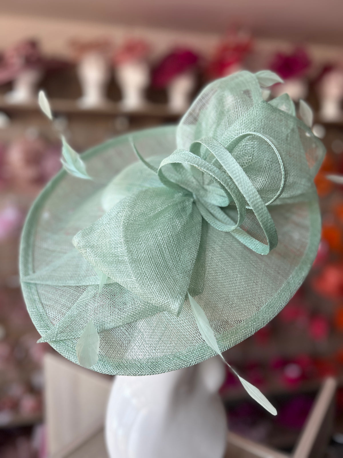 Classic Sinamay Aqua Hatinator with Bow-Fascinators Direct