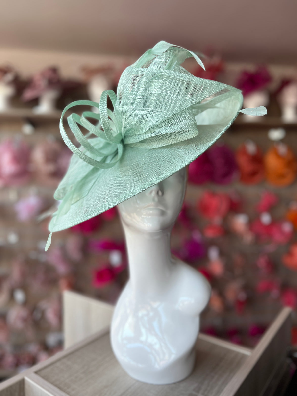Classic Sinamay Aqua Hatinator with Bow-Fascinators Direct
