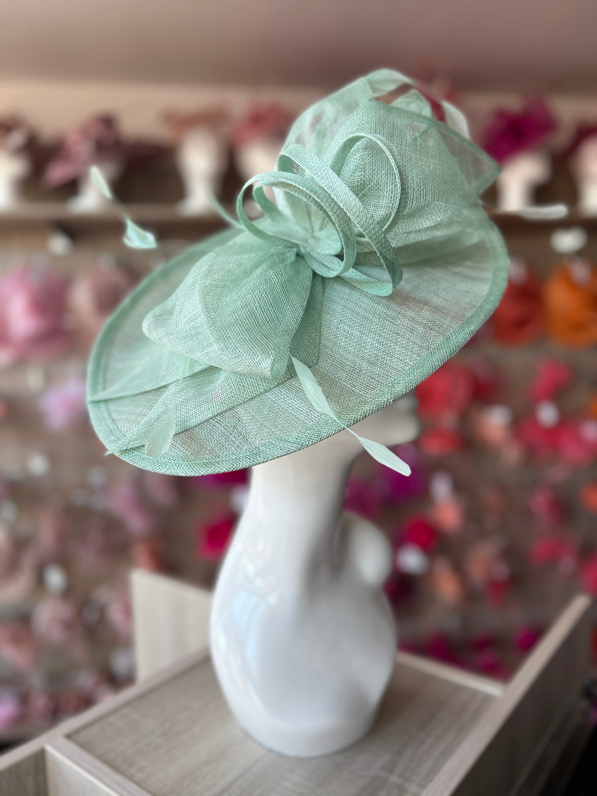 Classic Sinamay Aqua Hatinator with Bow-Fascinators Direct