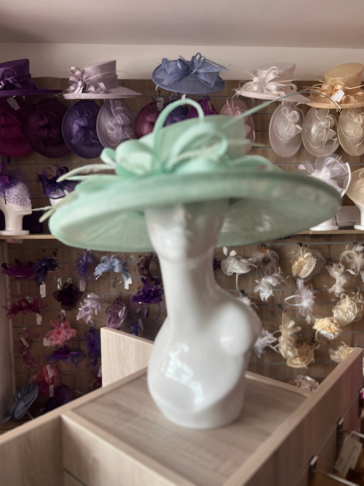 Classic Sinamay Aqua Wedding Hat-Fascinators Direct