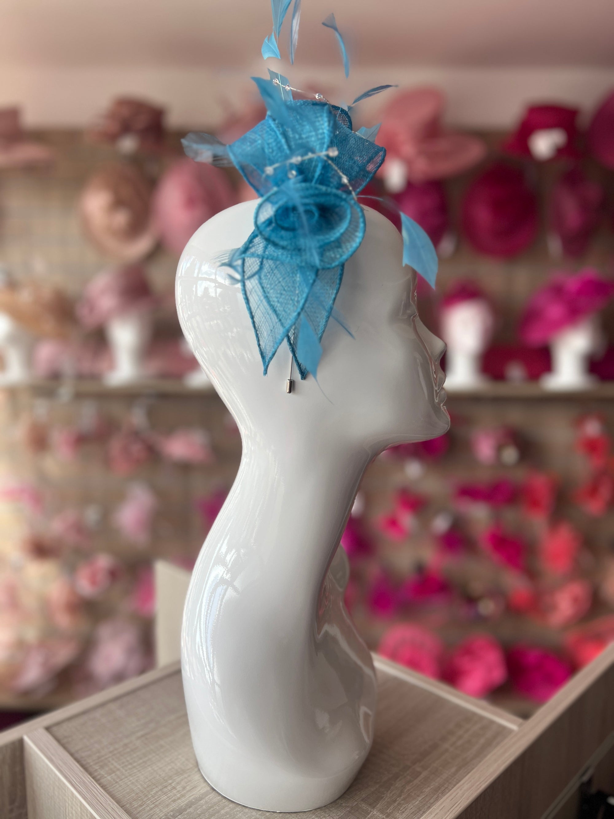 Classic Sinamay Azure Fascinator-Fascinators Direct