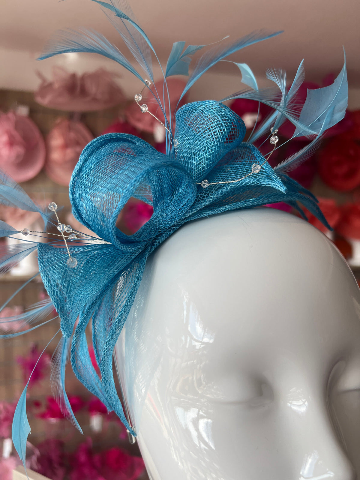Classic Sinamay Azure Fascinator-Fascinators Direct