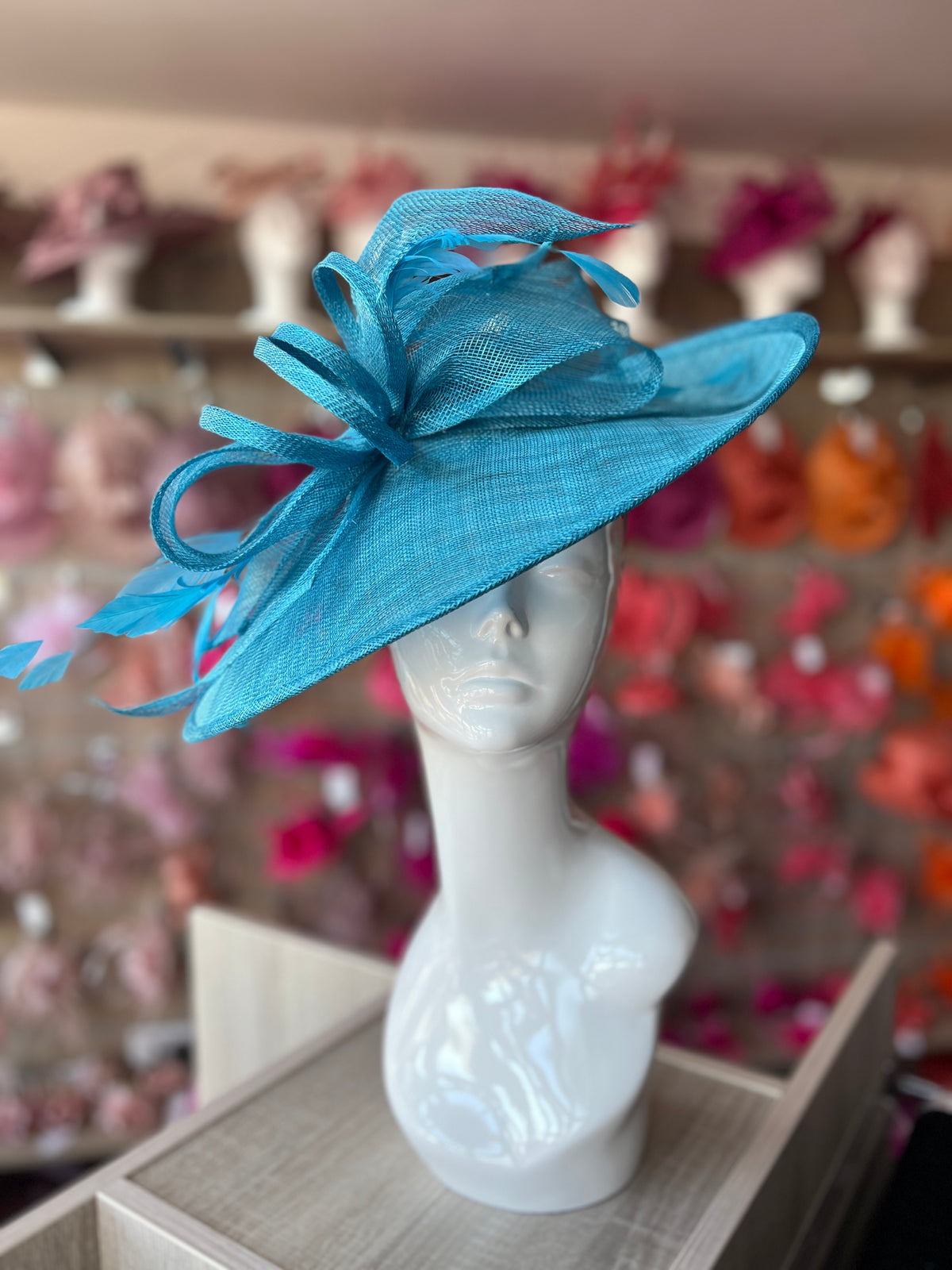 Classic Sinamay Azure Hatinator with Bow-Fascinators Direct