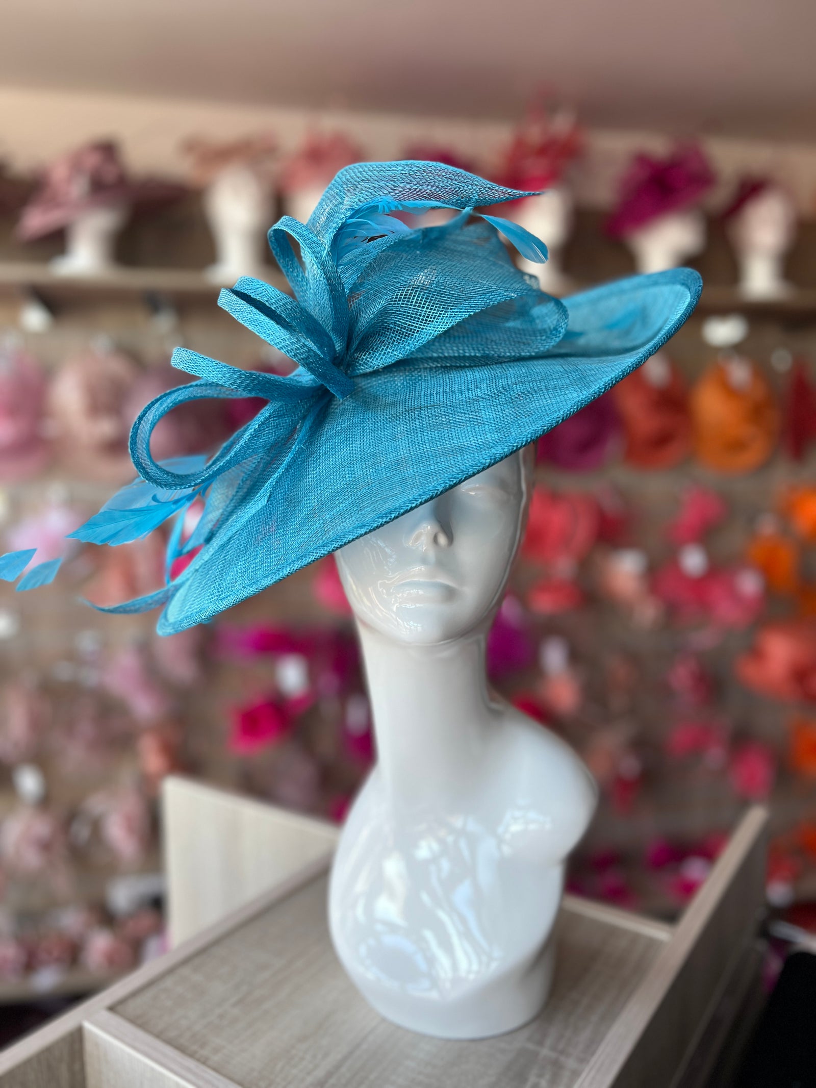 Classic Sinamay Azure Hatinator with Bow-Fascinators Direct