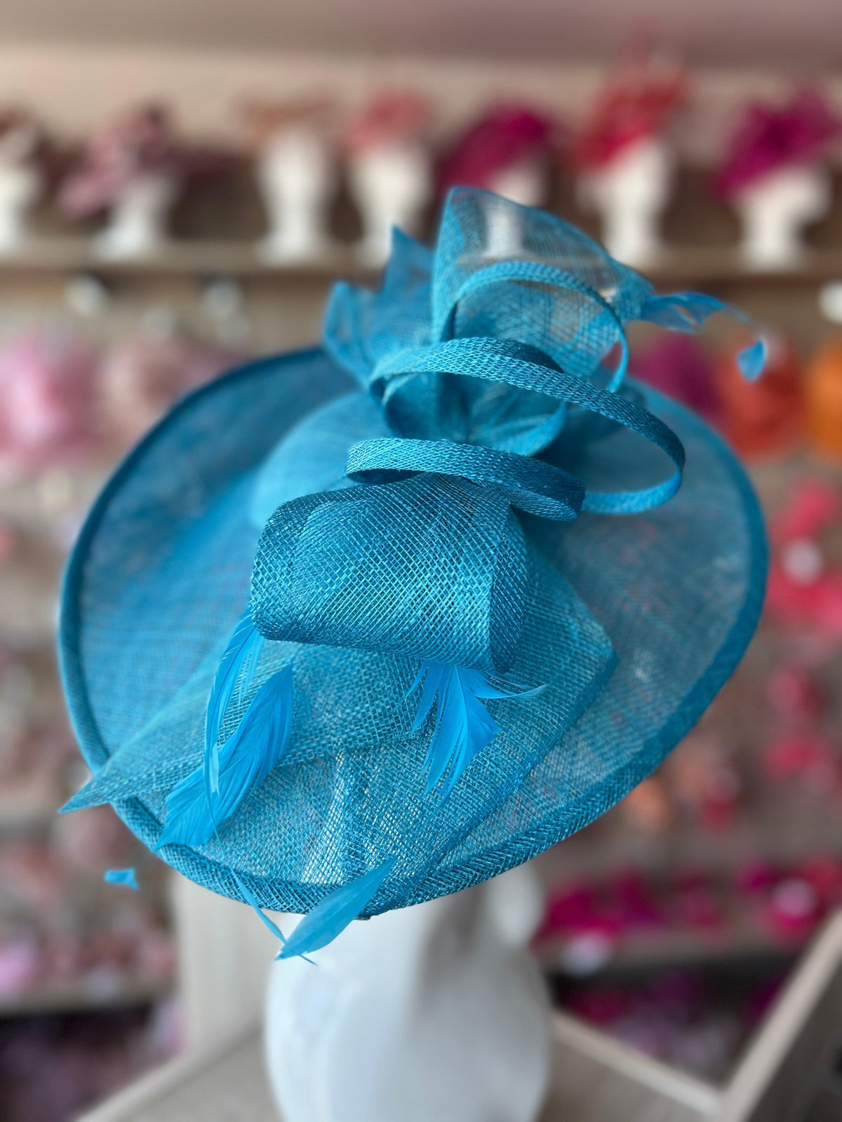 Classic Sinamay Azure Hatinator with Bow-Fascinators Direct