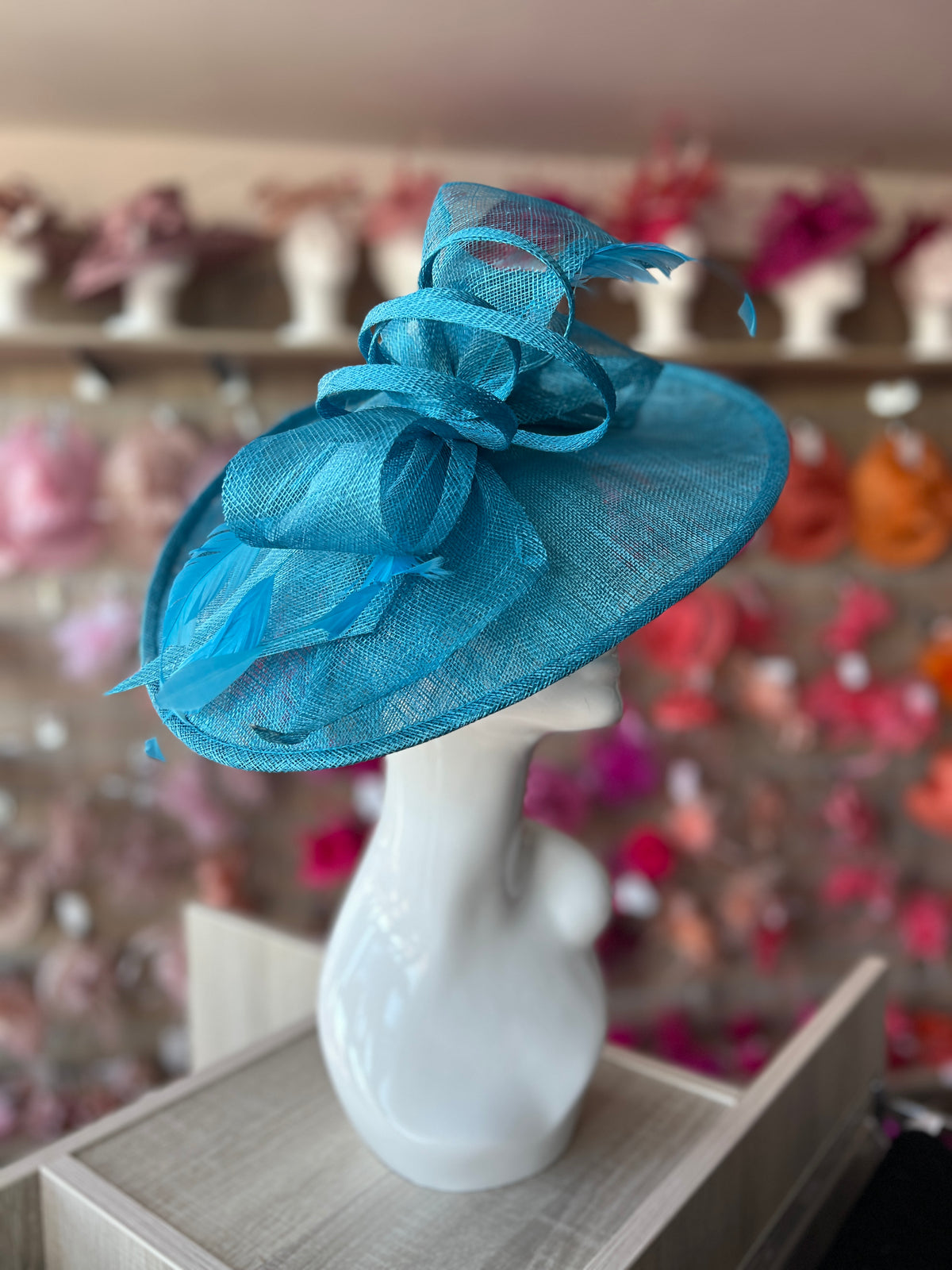 Classic Sinamay Azure Hatinator with Bow-Fascinators Direct