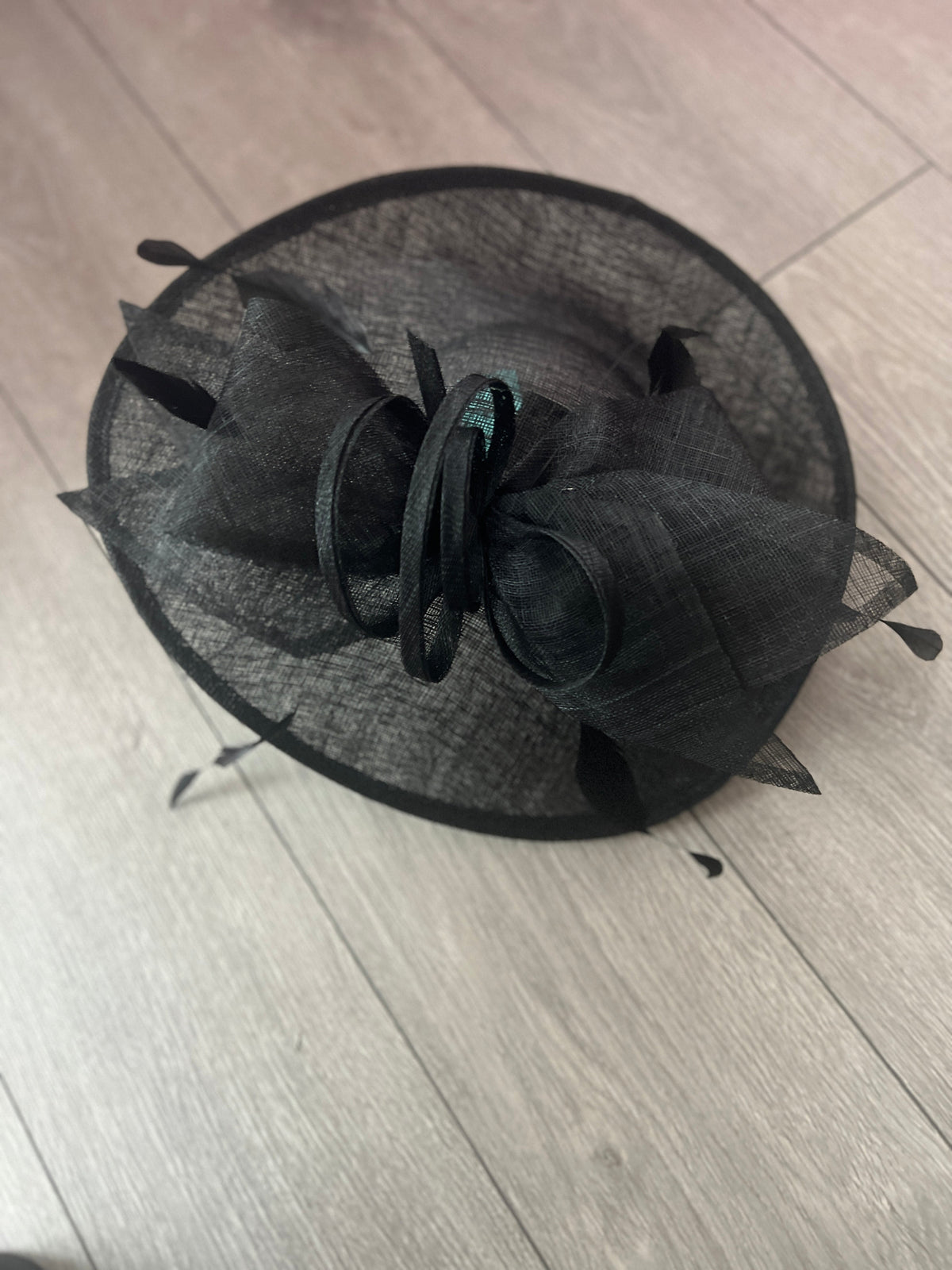 Classic Sinamay Black Hatinator with Bow-Fascinators Direct
