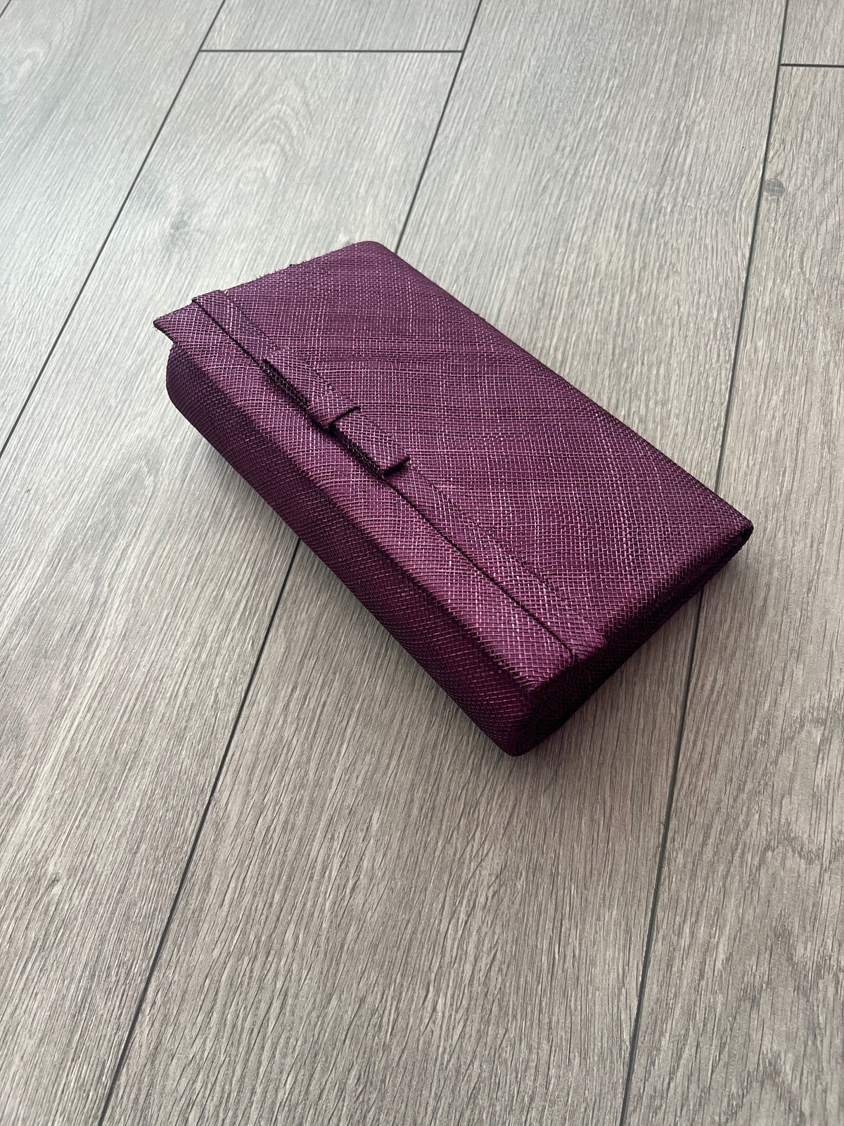 Classic Sinamay Blackcurrant Clutch Bag For Weddings-Fascinators Direct