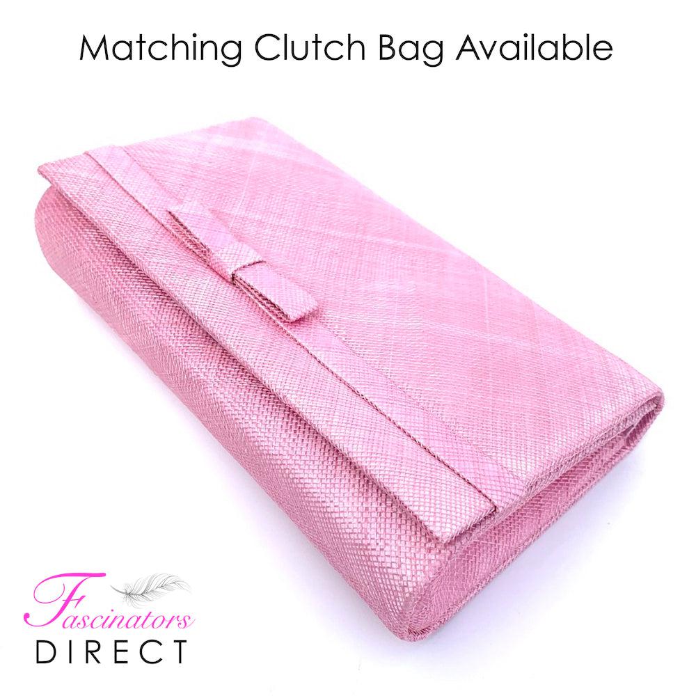 Classic Sinamay Blossom Pink Fascinator-Fascinators Direct