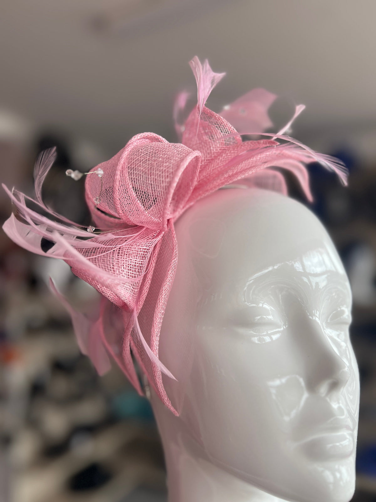 Classic Sinamay Blossom Pink Fascinator-Fascinators Direct