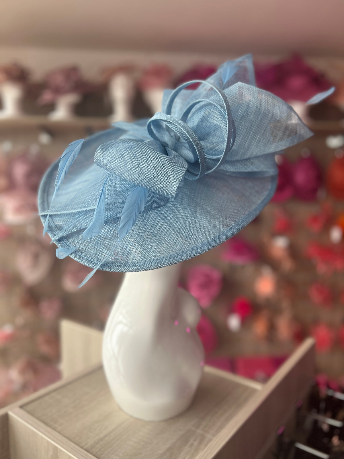 Classic Sinamay Bluebell Hatinator with Bow-Fascinators Direct