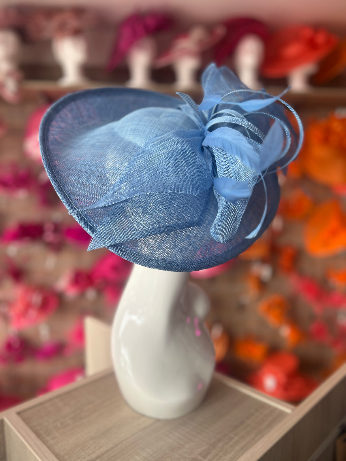 Classic Sinamay Bluebell Hatinator with Bow-Fascinators Direct
