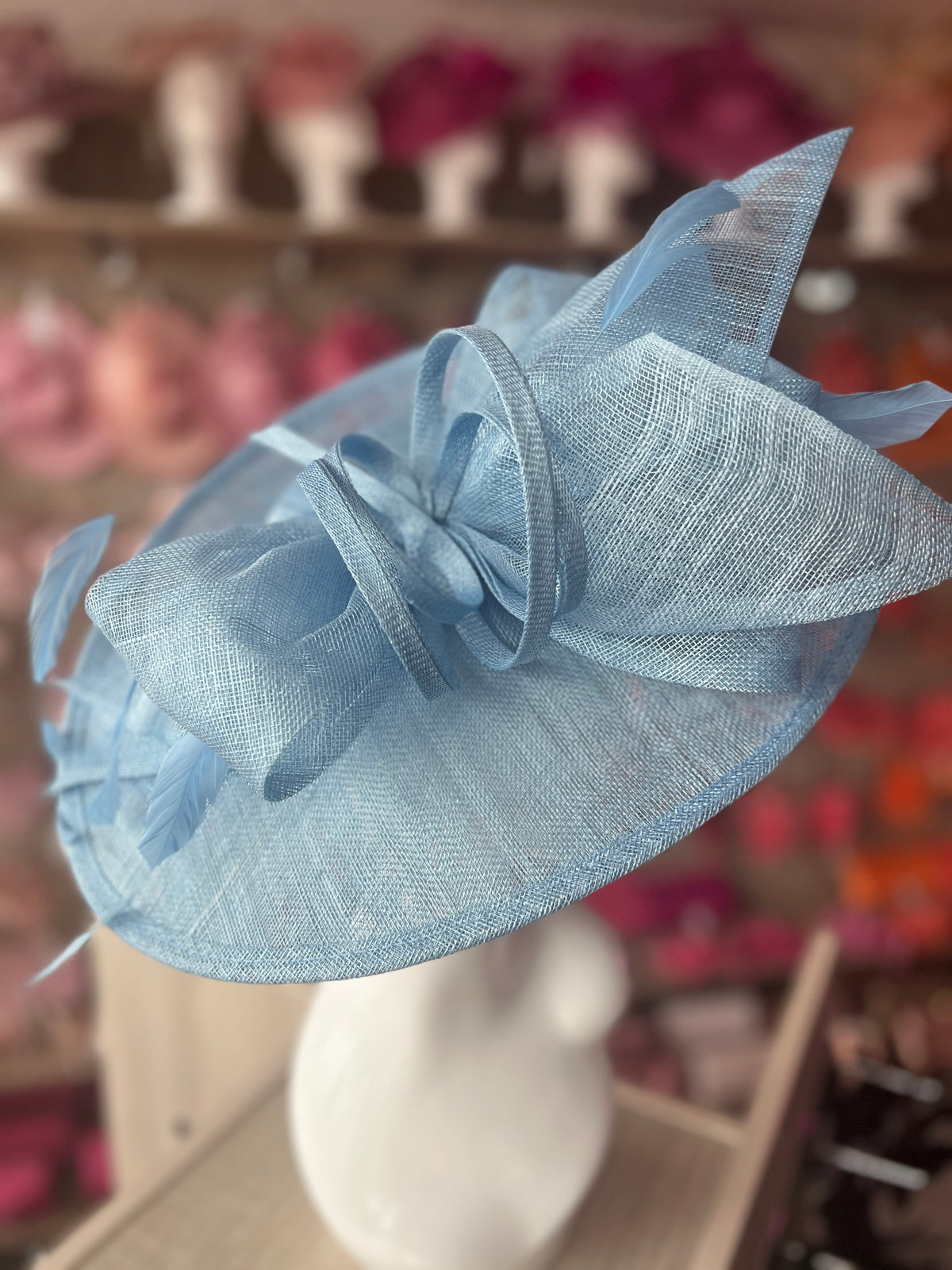 Classic Sinamay Bluebell Hatinator with Bow-Fascinators Direct