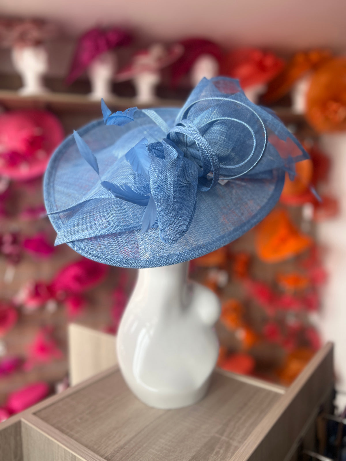 Classic Sinamay Bluebell Hatinator with Bow-Fascinators Direct