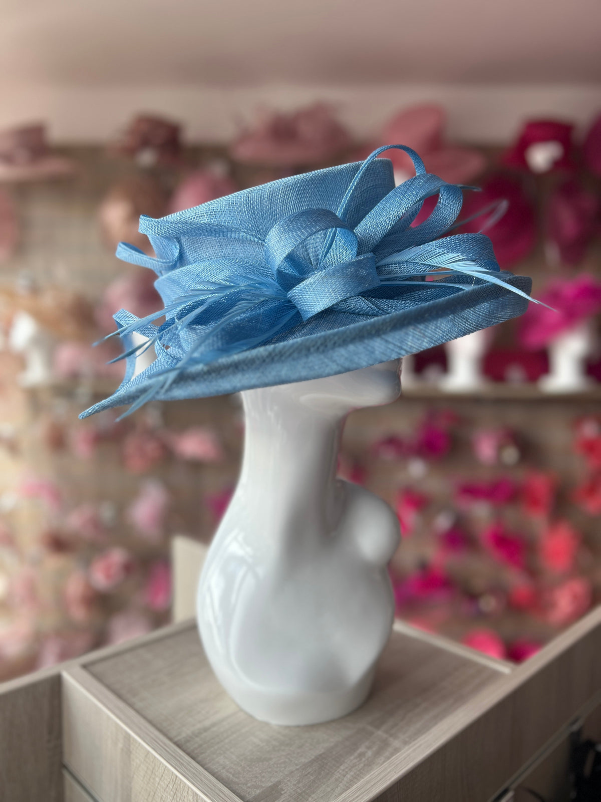 Classic Sinamay Bluebell Wedding Hat-Fascinators Direct