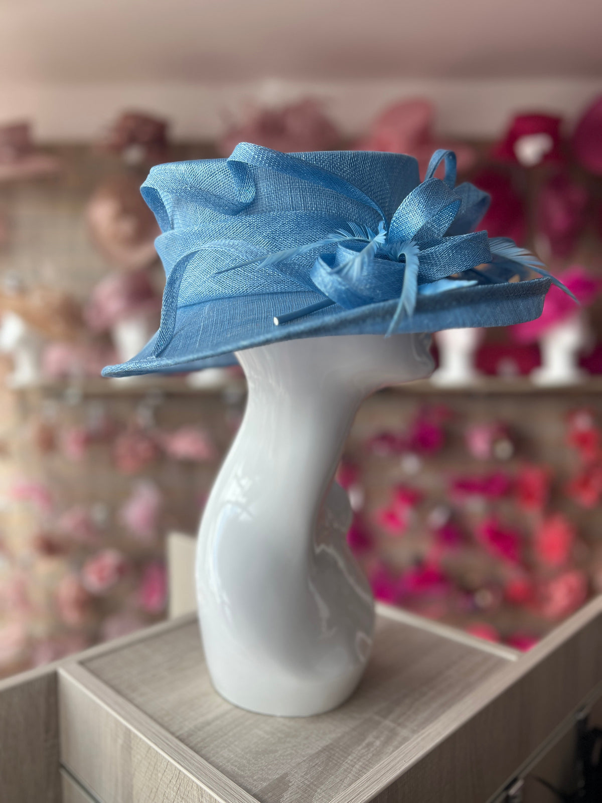 Classic Sinamay Bluebell Wedding Hat-Fascinators Direct