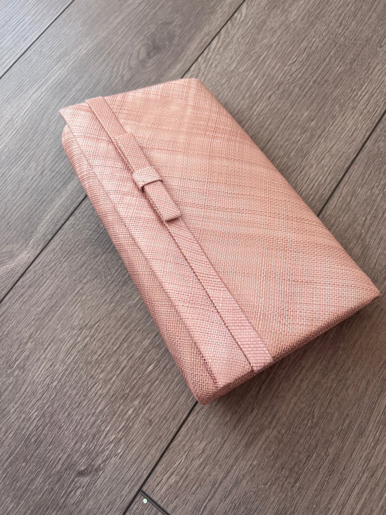 Classic Sinamay Blush Clutch Bag For Weddings - Main Image