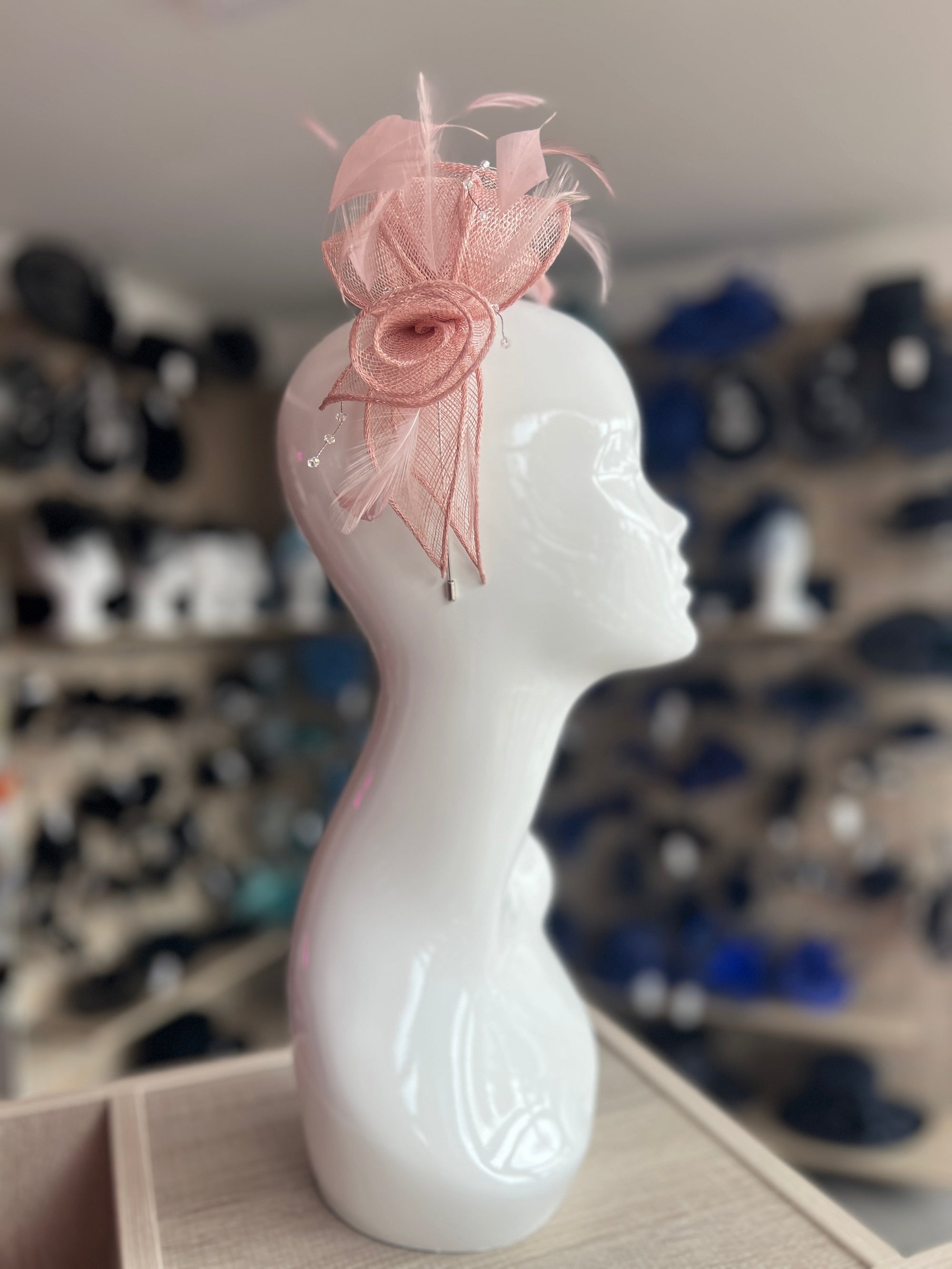 Classic Sinamay Blush Fascinator-Fascinators Direct