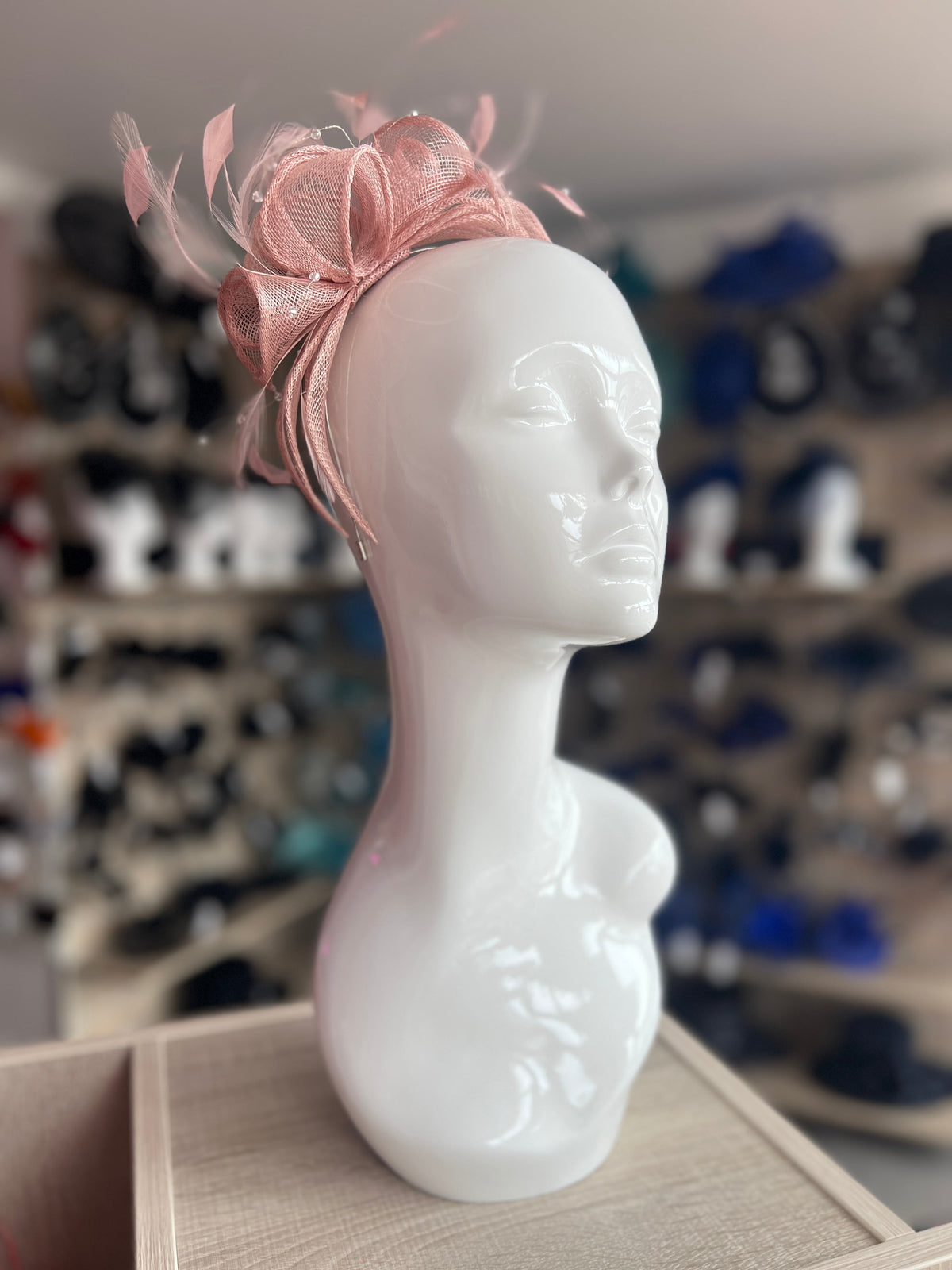 Classic Sinamay Blush Fascinator-Fascinators Direct