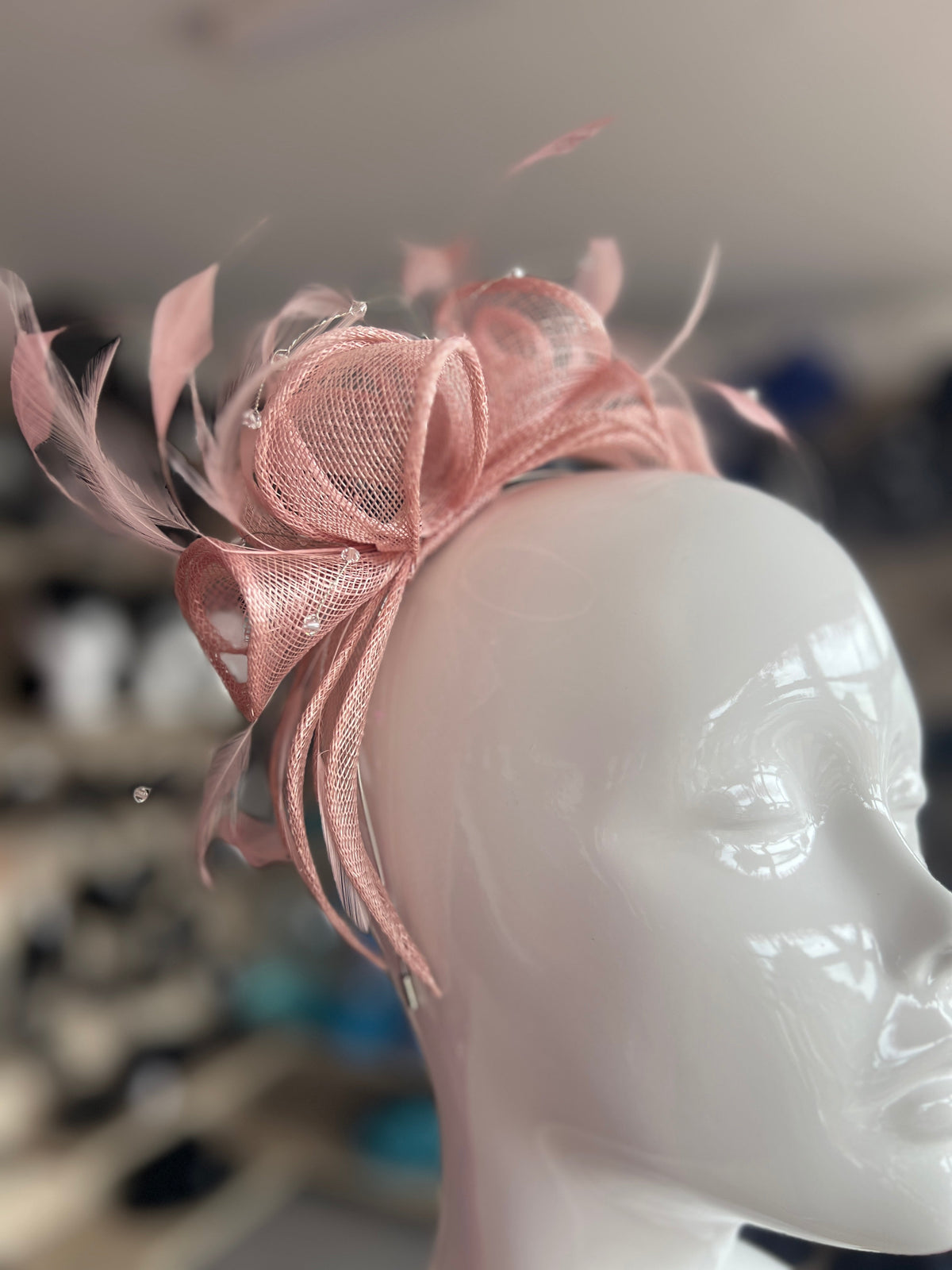 Classic Sinamay Blush Fascinator-Fascinators Direct