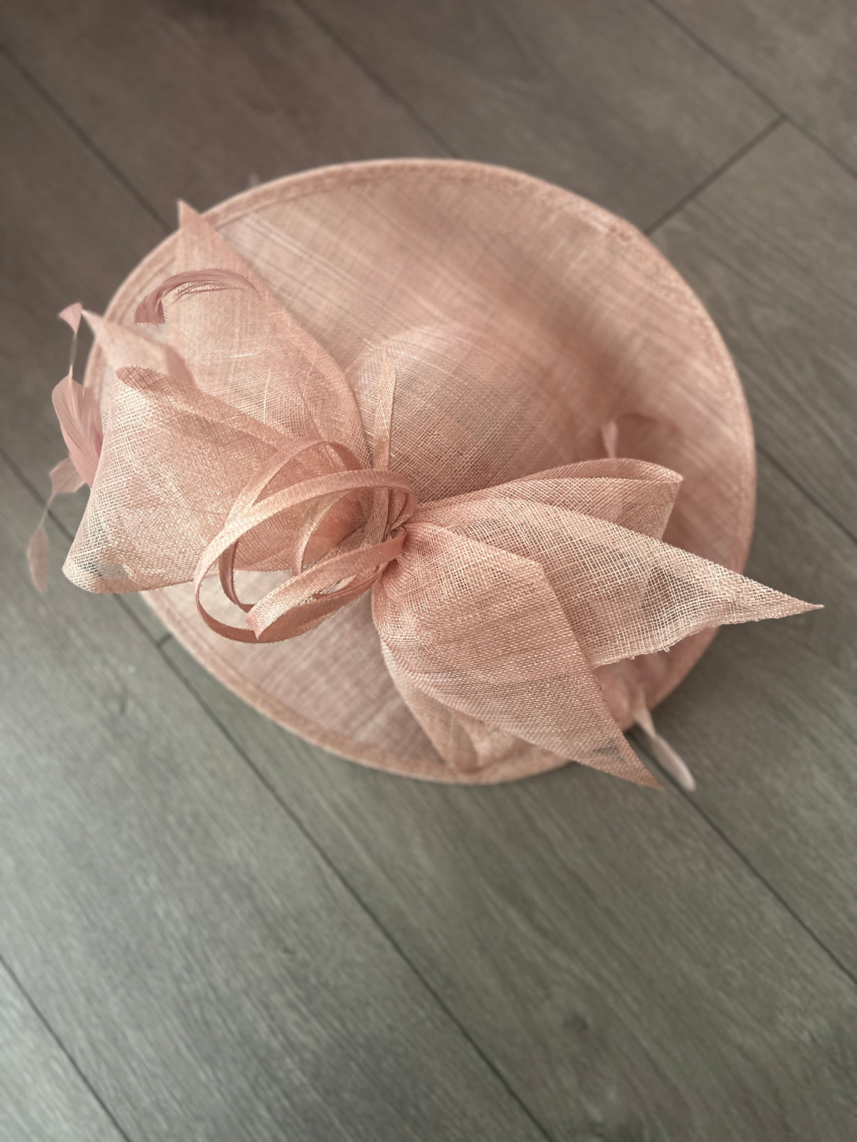Classic Sinamay Blush Hatinator with Bow-Fascinators Direct