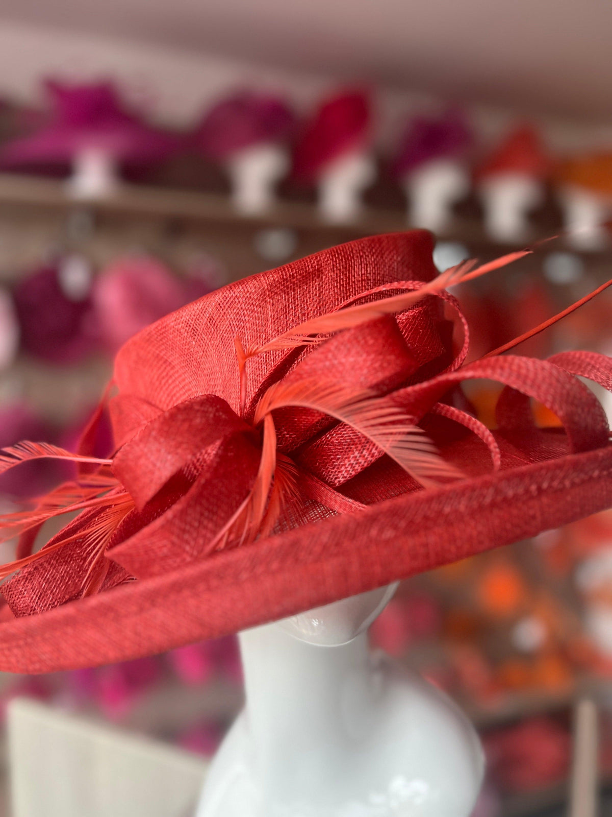 Classic Sinamay Brick Wedding Hat-Fascinators Direct