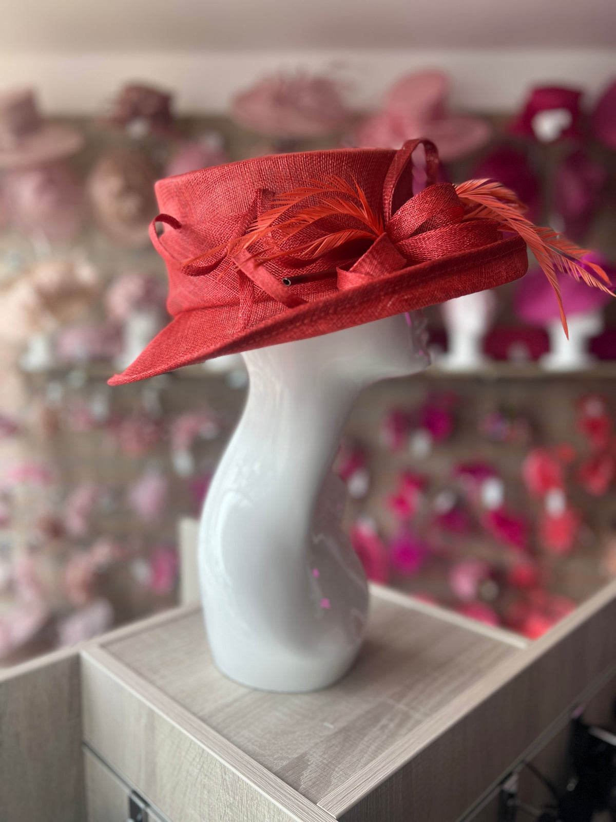 Classic Sinamay Brick Wedding Hat-Fascinators Direct