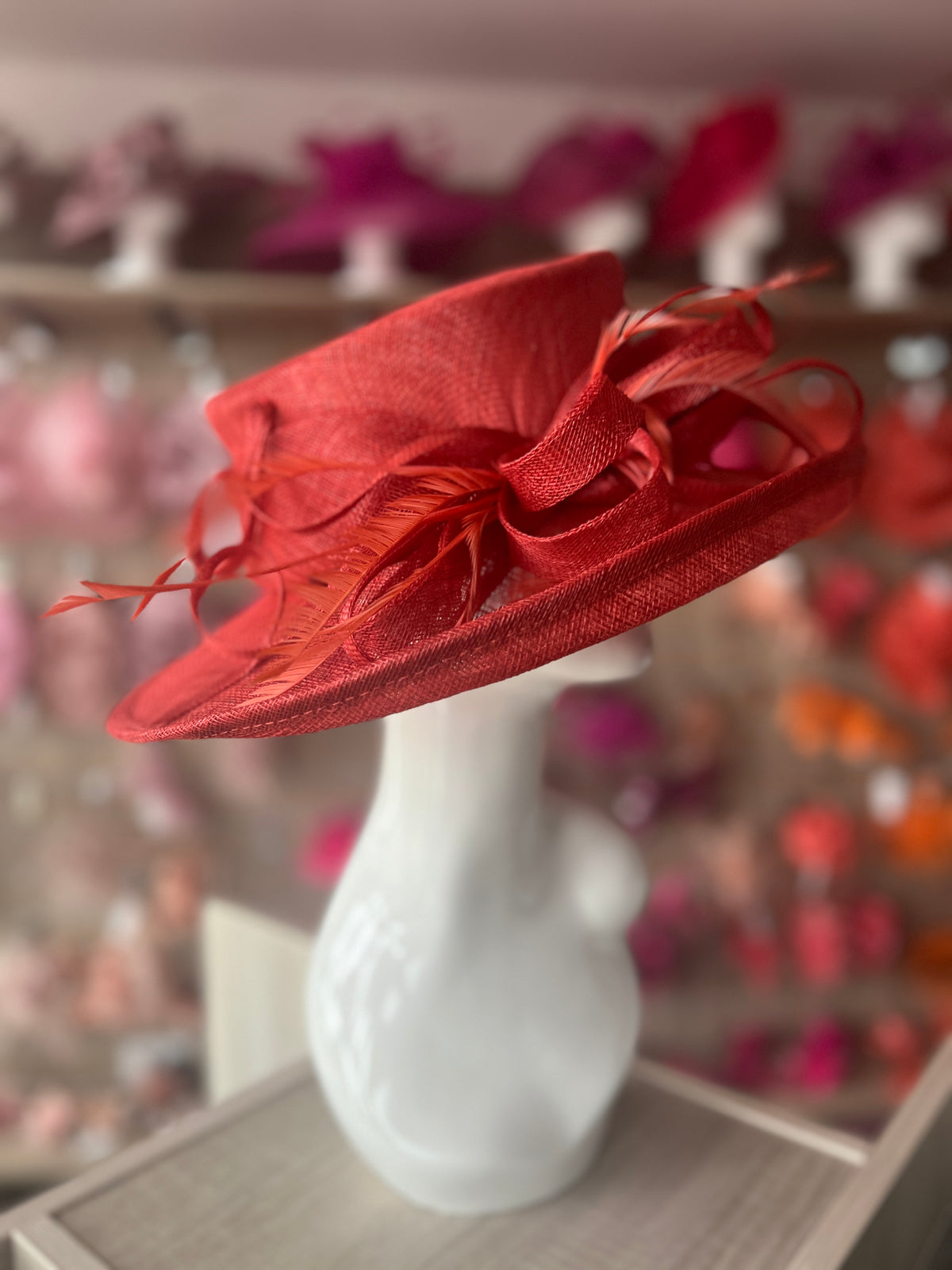 Classic Sinamay Brick Wedding Hat-Fascinators Direct