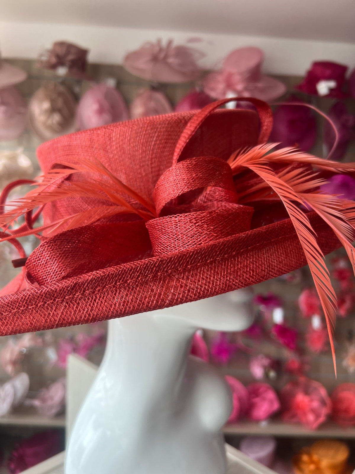 Classic Sinamay Brick Wedding Hat-Fascinators Direct