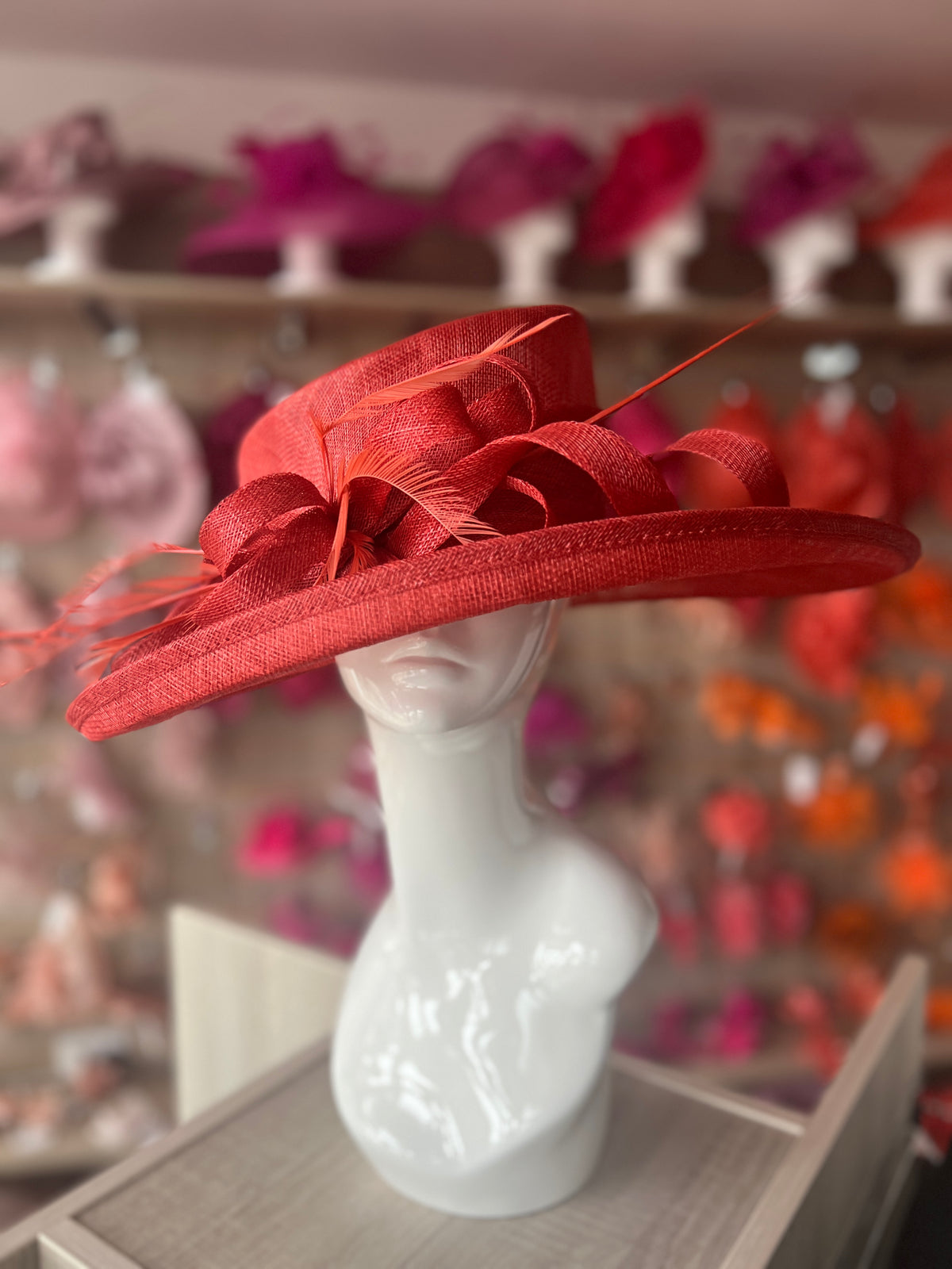 Classic Sinamay Brick Wedding Hat-Fascinators Direct