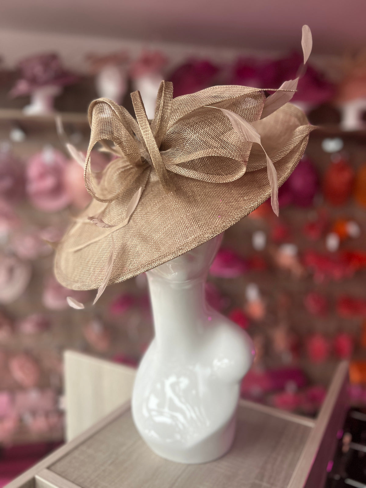 Classic Sinamay Bronze Hatinator with Bow-Fascinators Direct