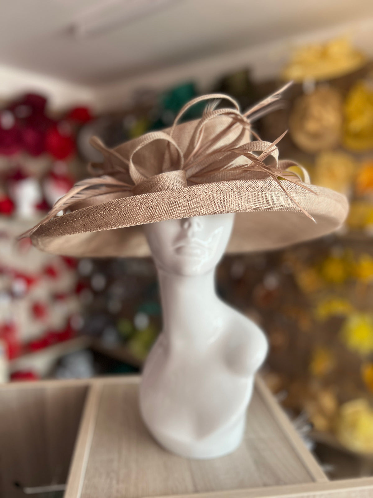 Classic Sinamay Bronze Wedding Hat-Fascinators Direct