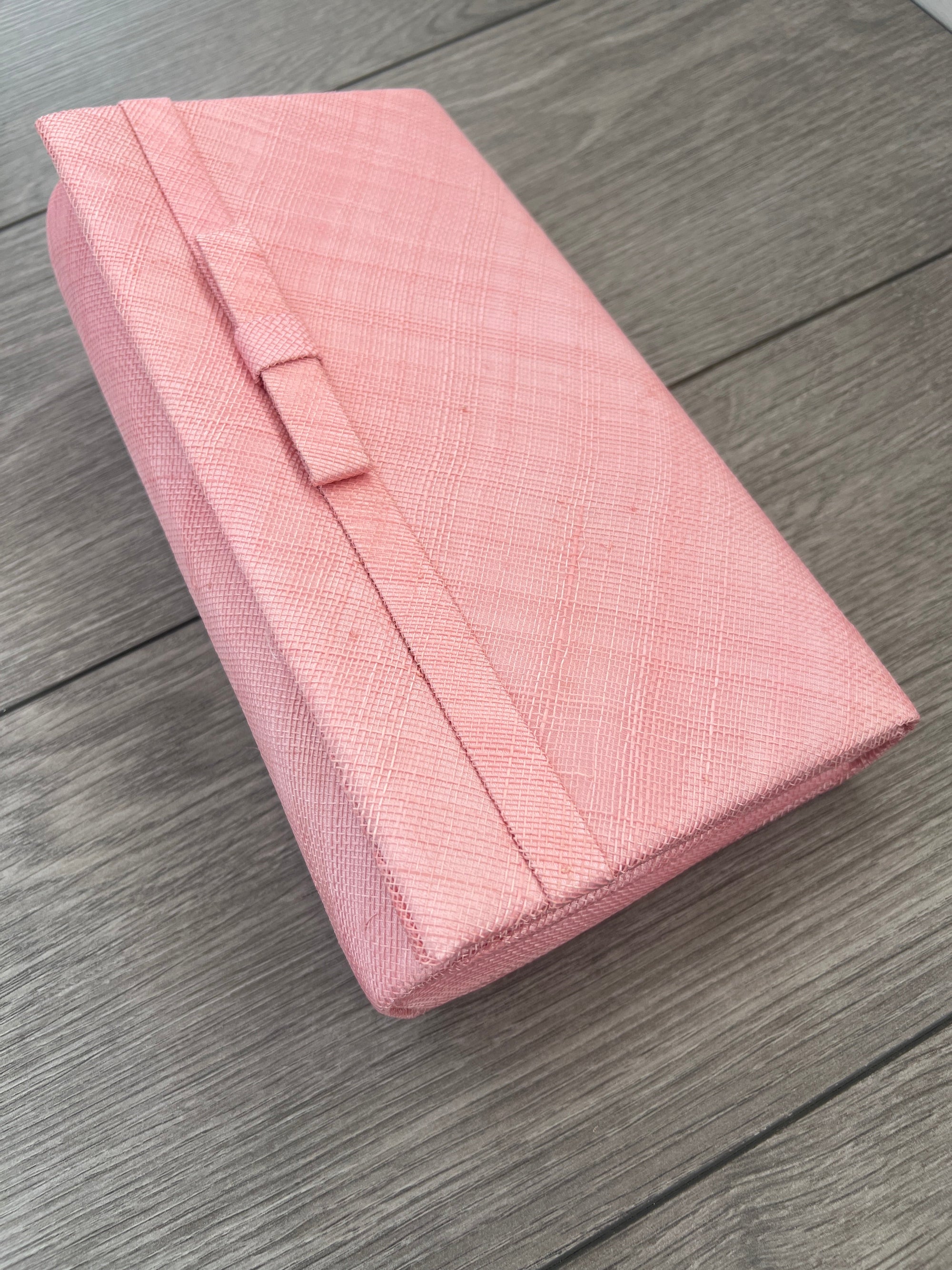 Classic Sinamay Bubblegum Pink Clutch Bag For Weddings-Fascinators Direct