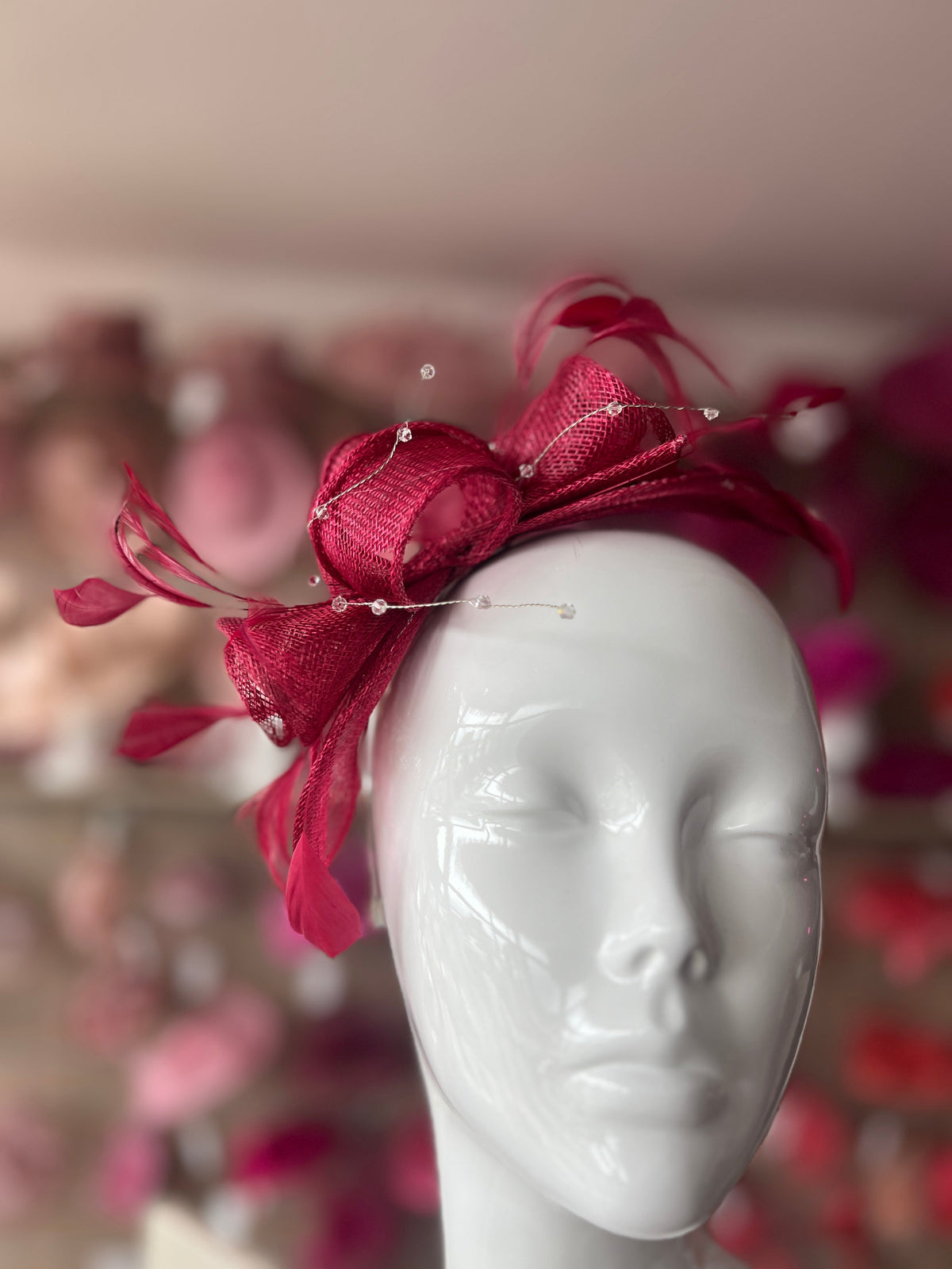 Classic Sinamay Burgundy Fascinator-Fascinators Direct