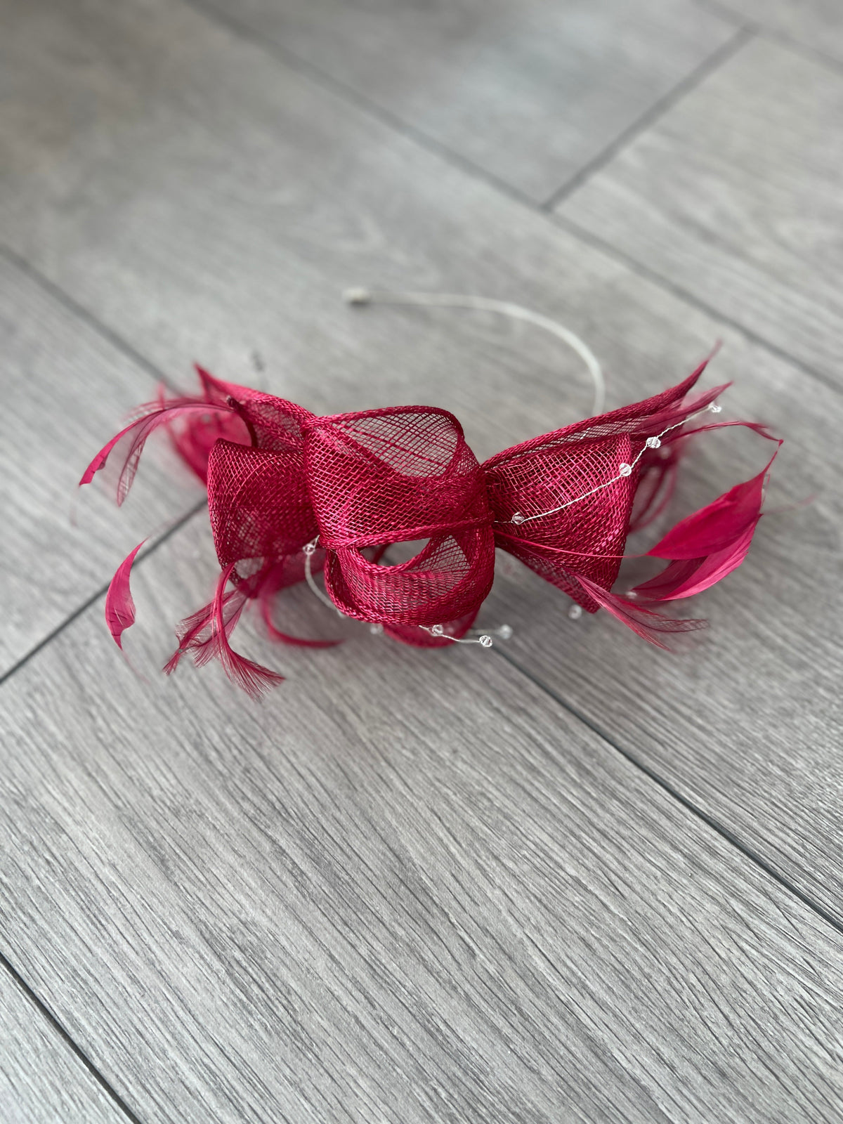 Classic Sinamay Burgundy Fascinator-Fascinators Direct