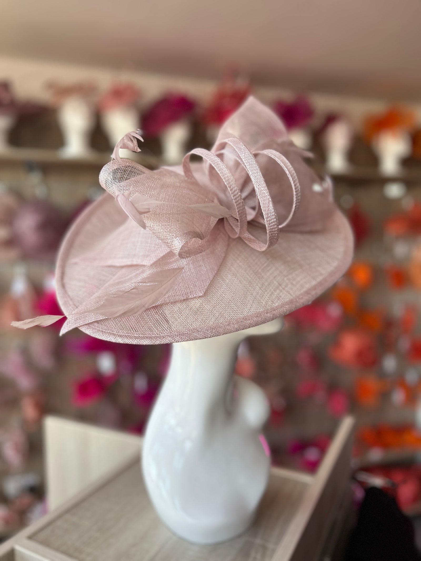 Classic Sinamay Cameo Hatinator with Bow-Fascinators Direct