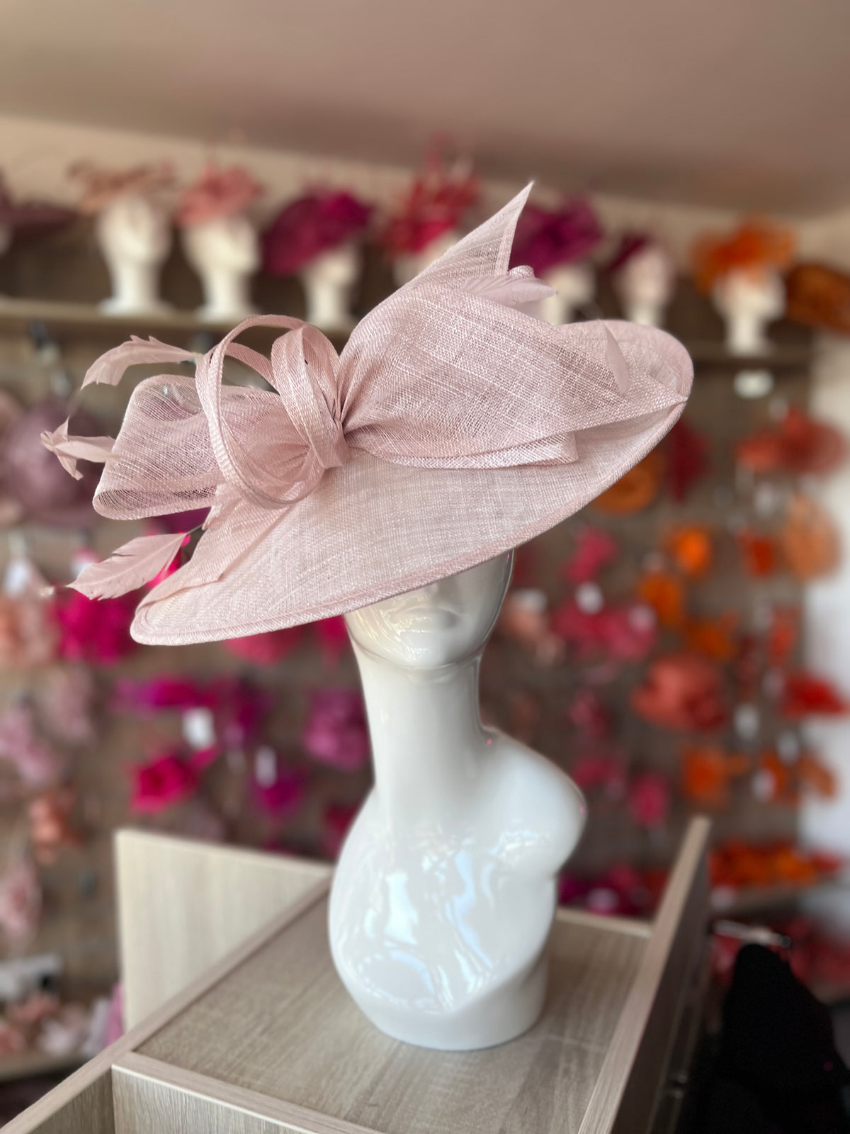 Classic Sinamay Cameo Hatinator with Bow-Fascinators Direct