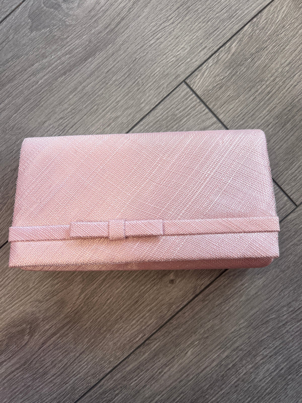 Classic Sinamay Candy Pink Clutch Bag For Weddings