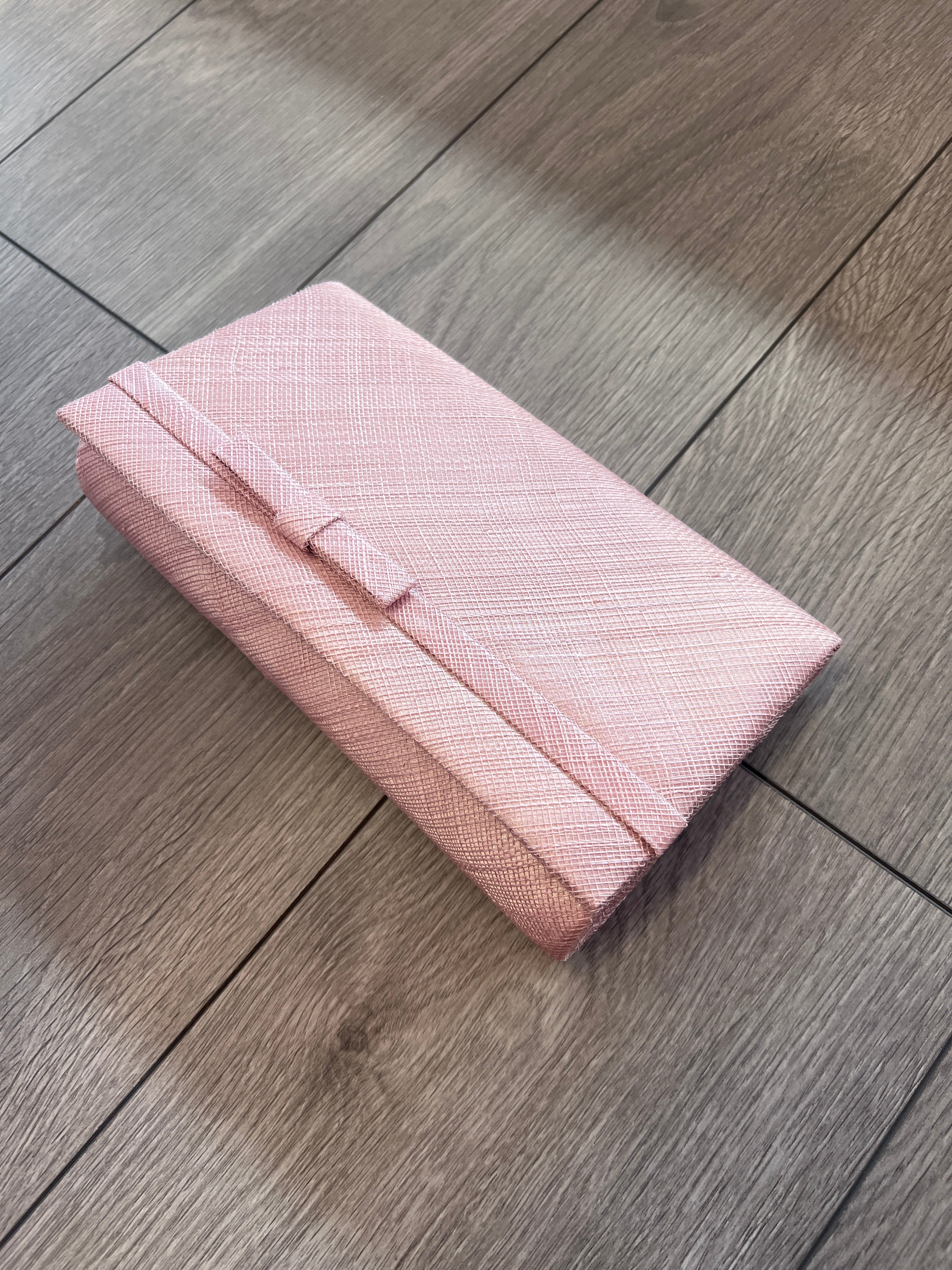 Classic Sinamay Candy Pink Clutch Bag For Weddings