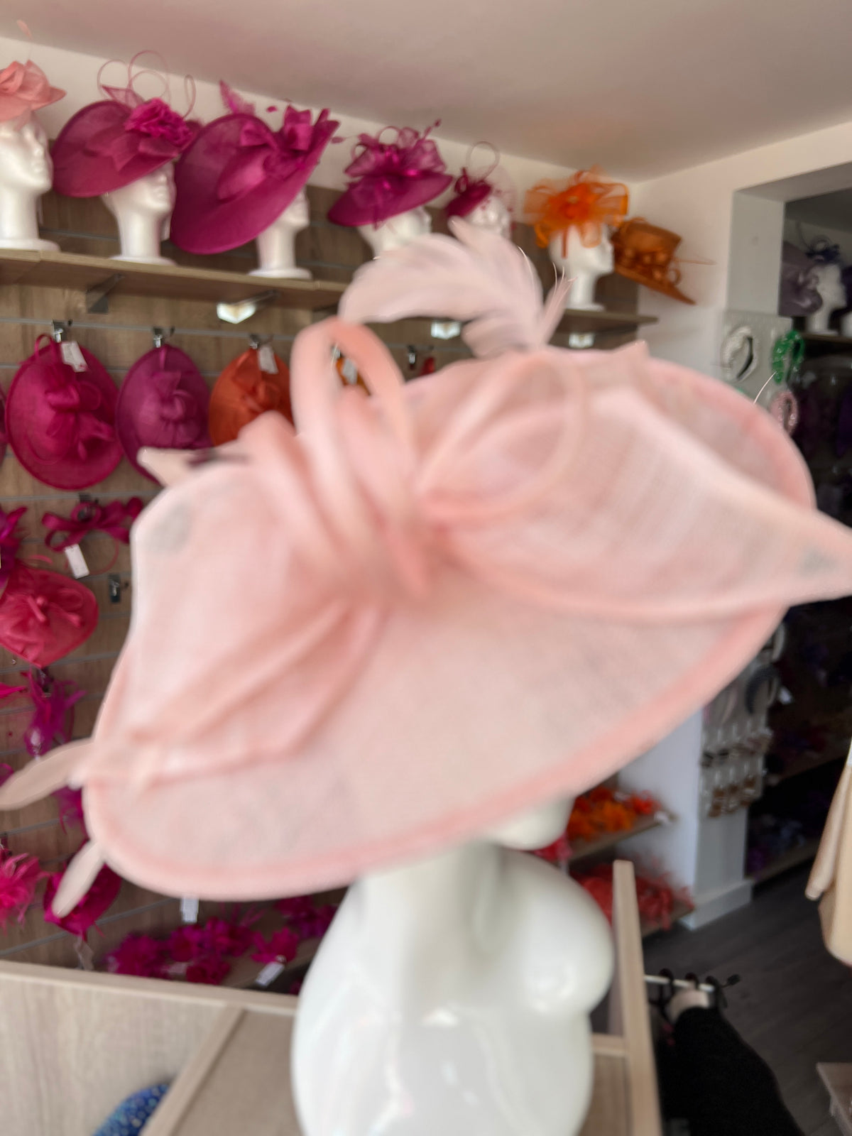 Classic Sinamay Candy Pink Hatinator with Bow-Fascinators Direct