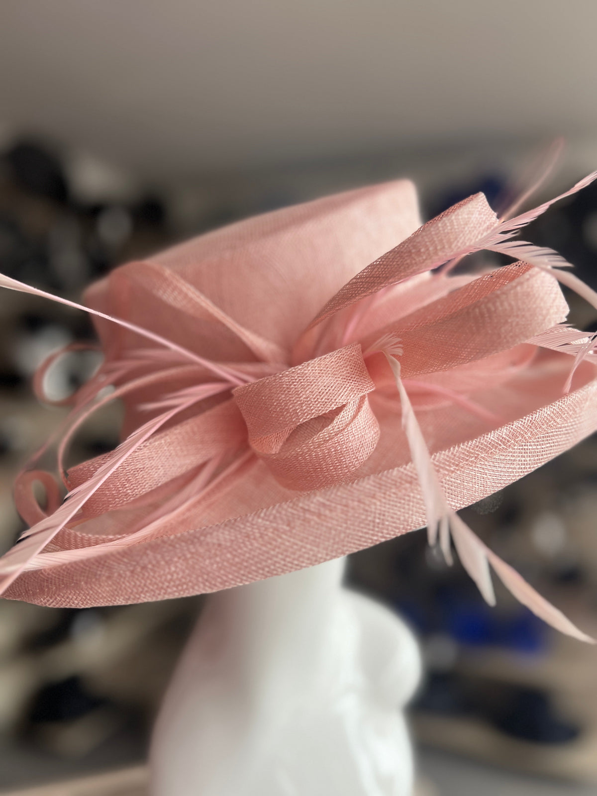 Classic Sinamay Candy Pink Wedding Hat-Fascinators Direct
