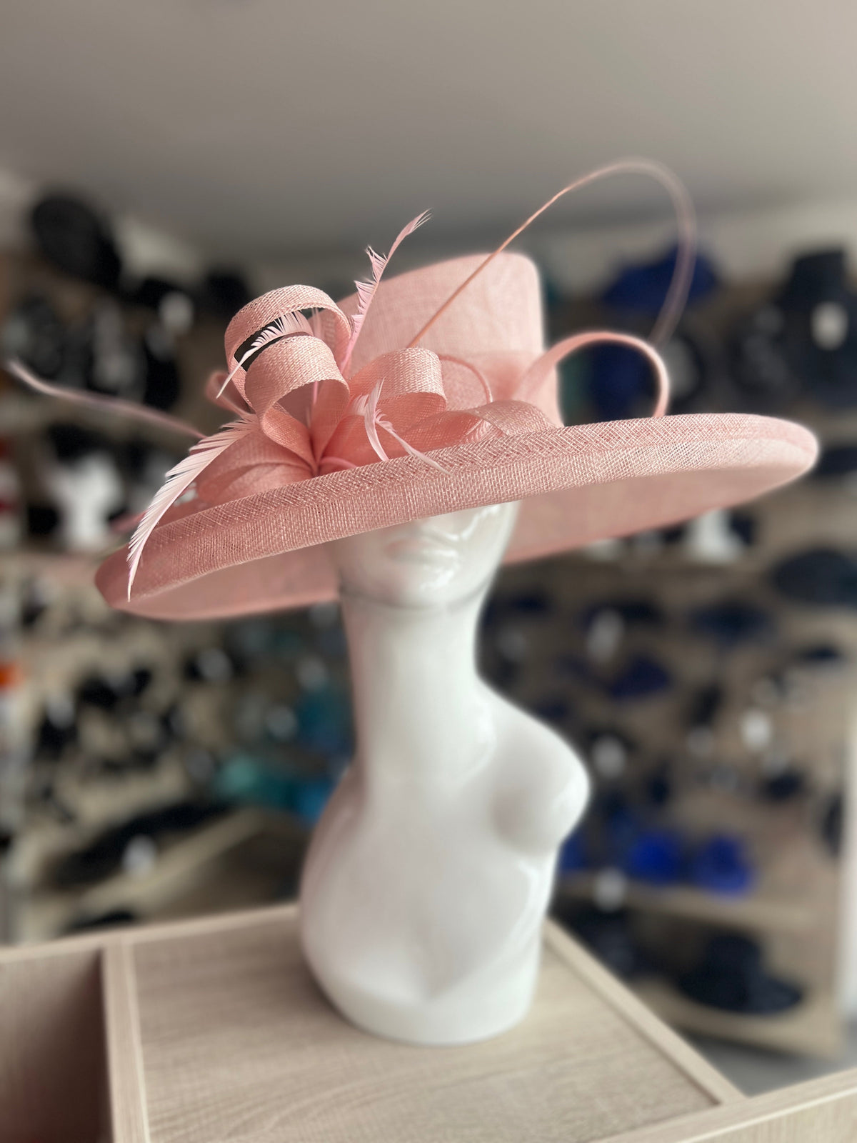 Classic Sinamay Candy Pink Wedding Hat-Fascinators Direct