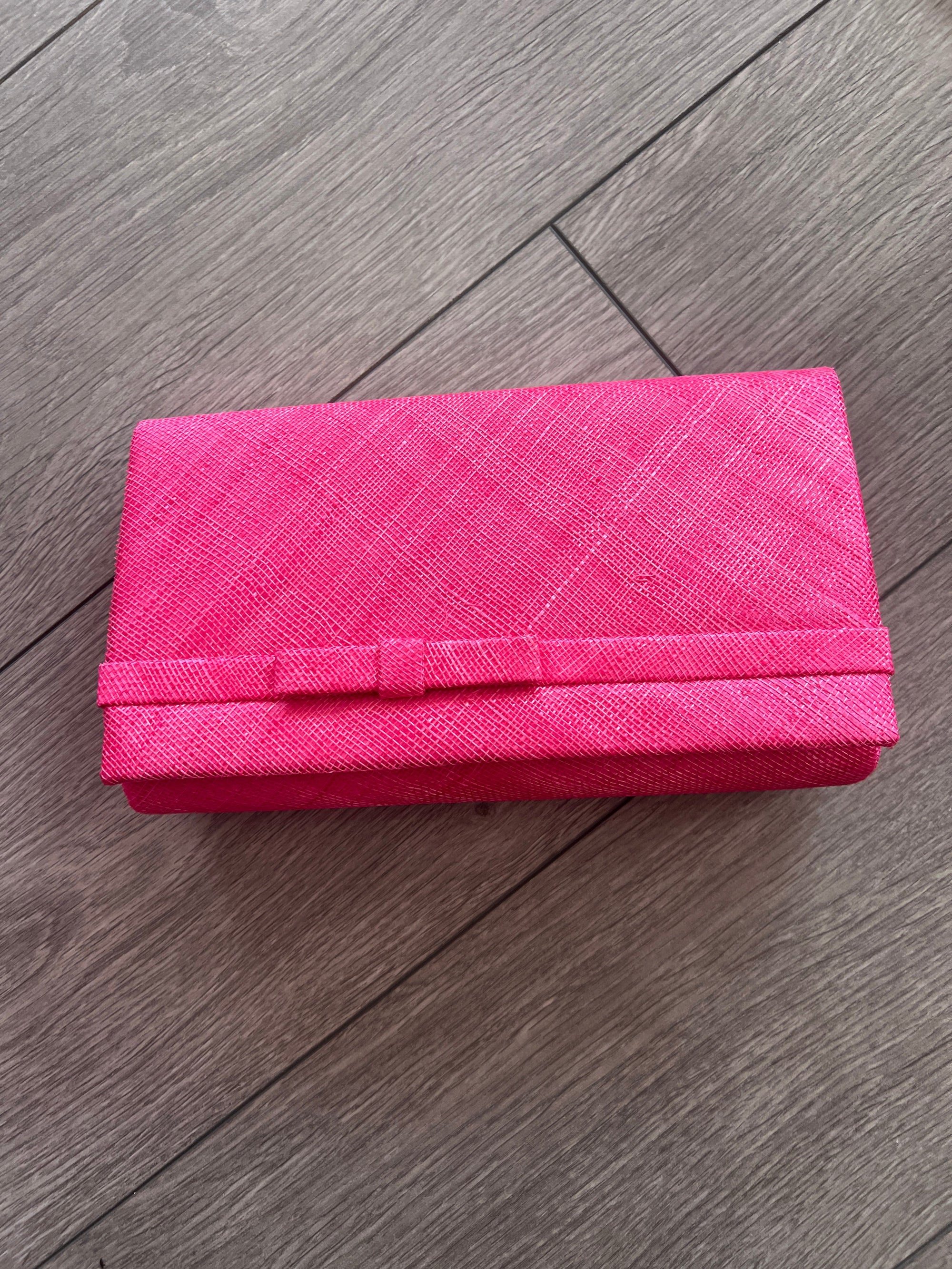 Classic Sinamay Cerise Clutch Bag For Weddings-Fascinators Direct