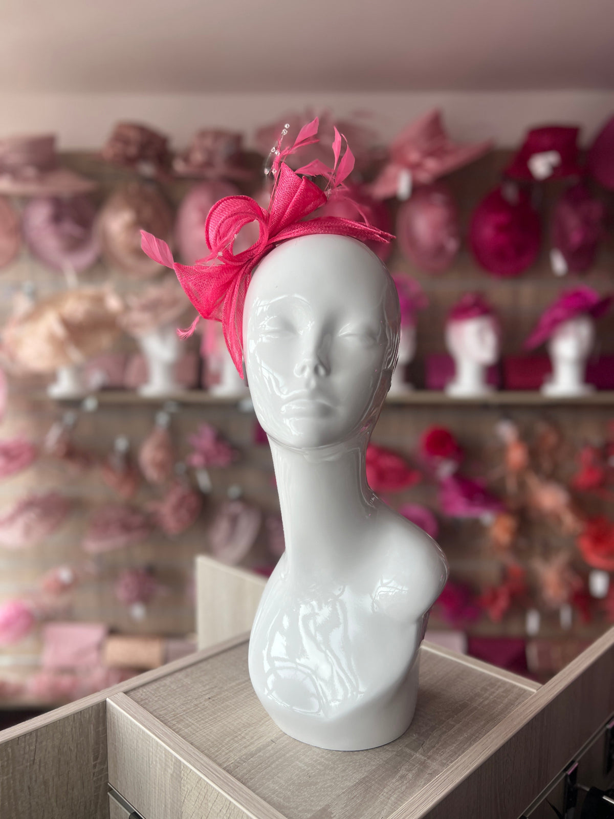 Classic Sinamay Cerise Fascinator-Fascinators Direct